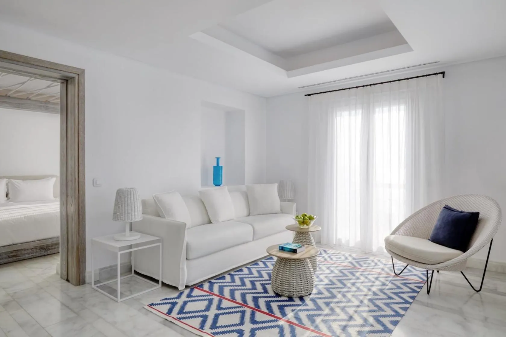 Bed in Mykonos Riviera Hotel & Spa, a member of Small Luxury Hotels of the World