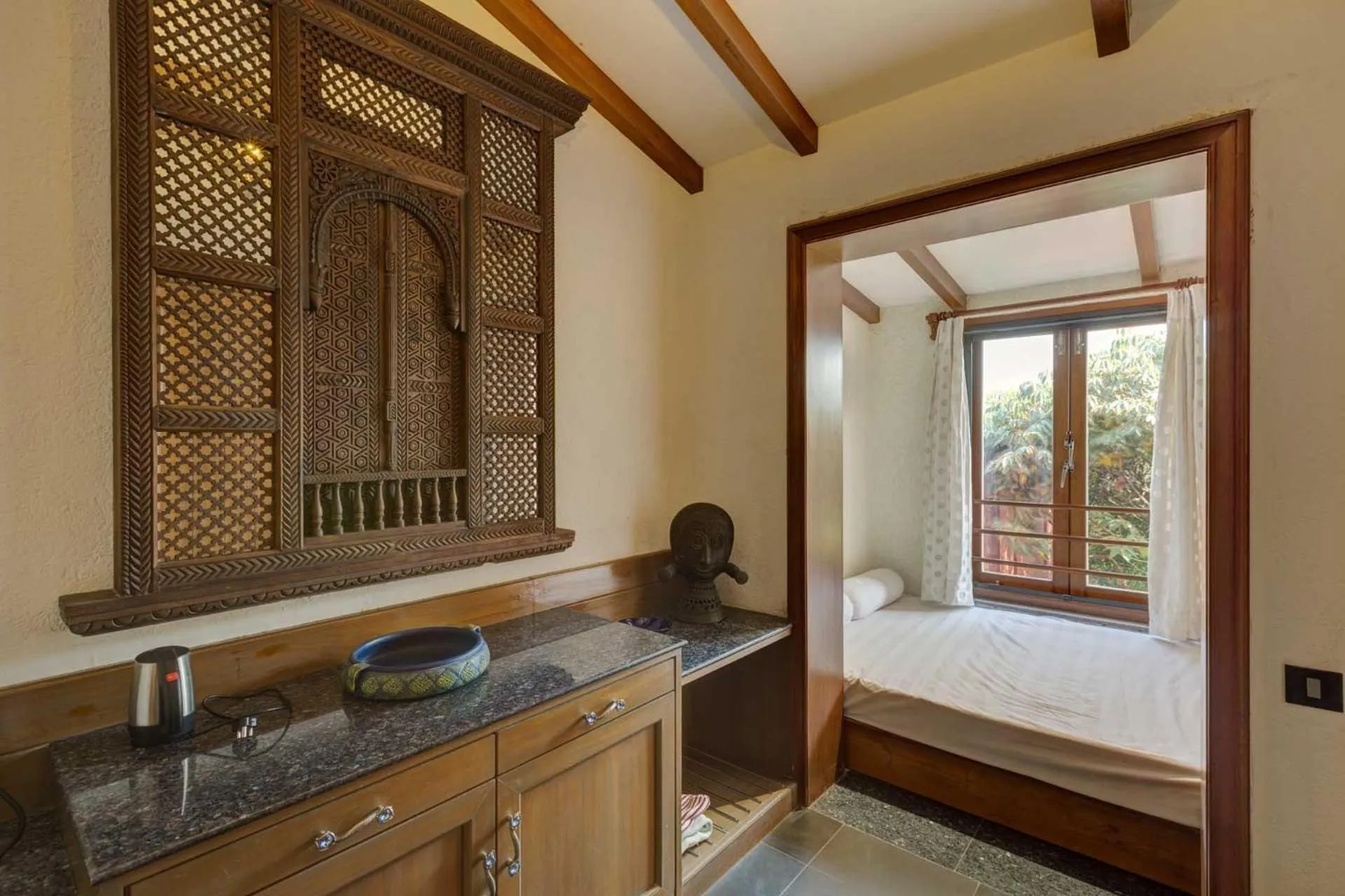 Bed in Ramsukh Resorts and Spa