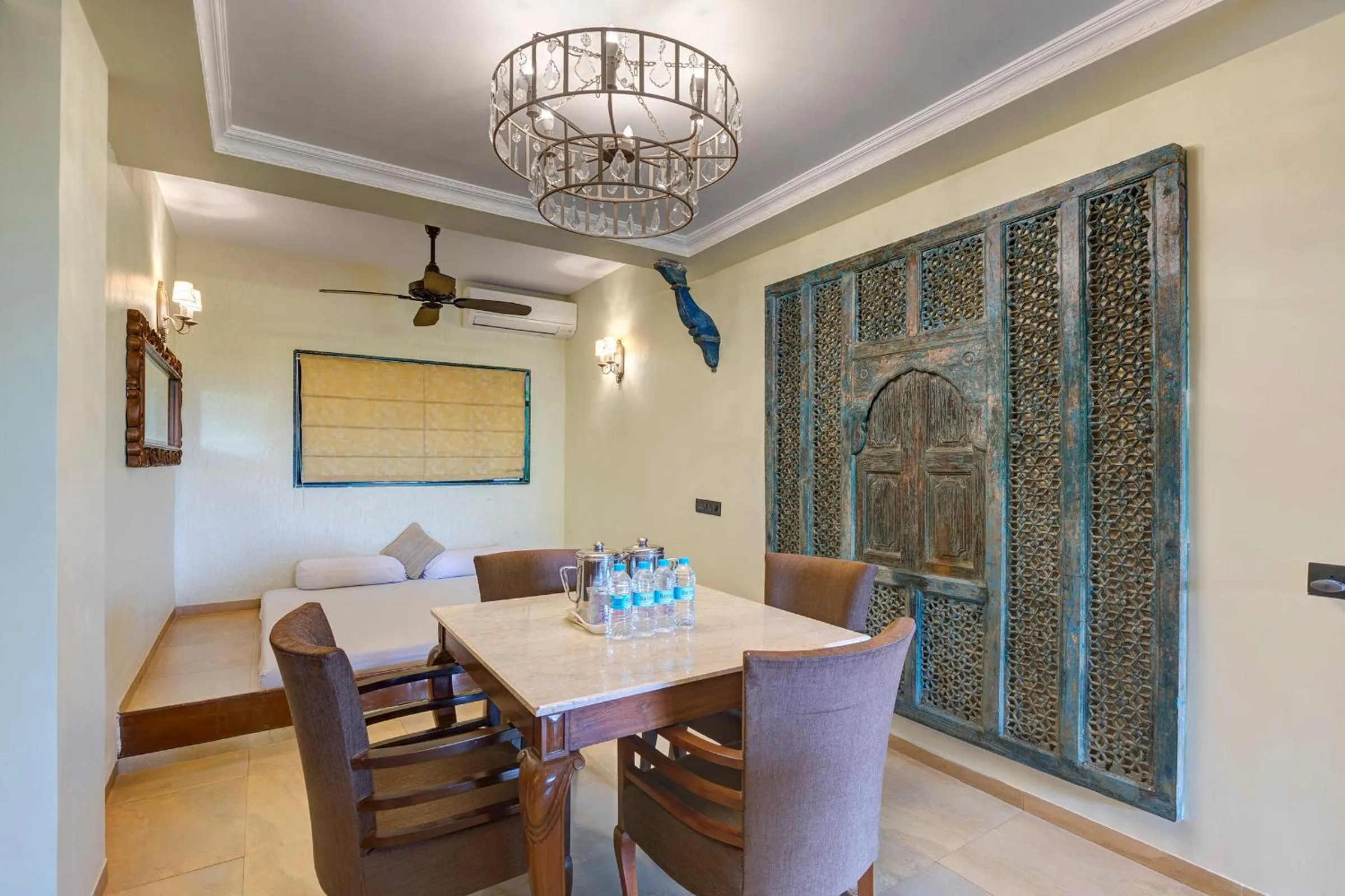 Bed in Ramsukh Resorts and Spa