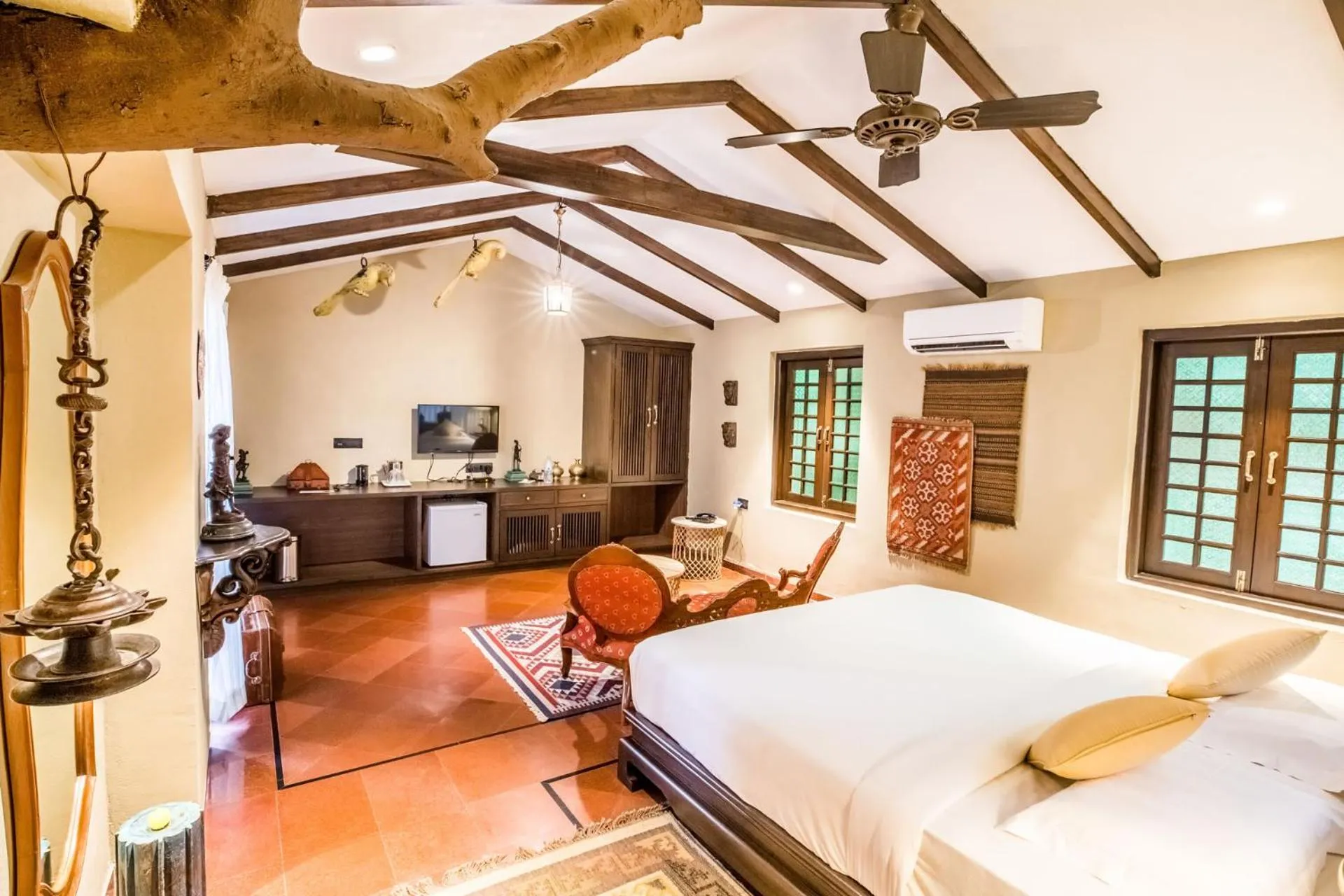 Bed in Ramsukh Resorts and Spa