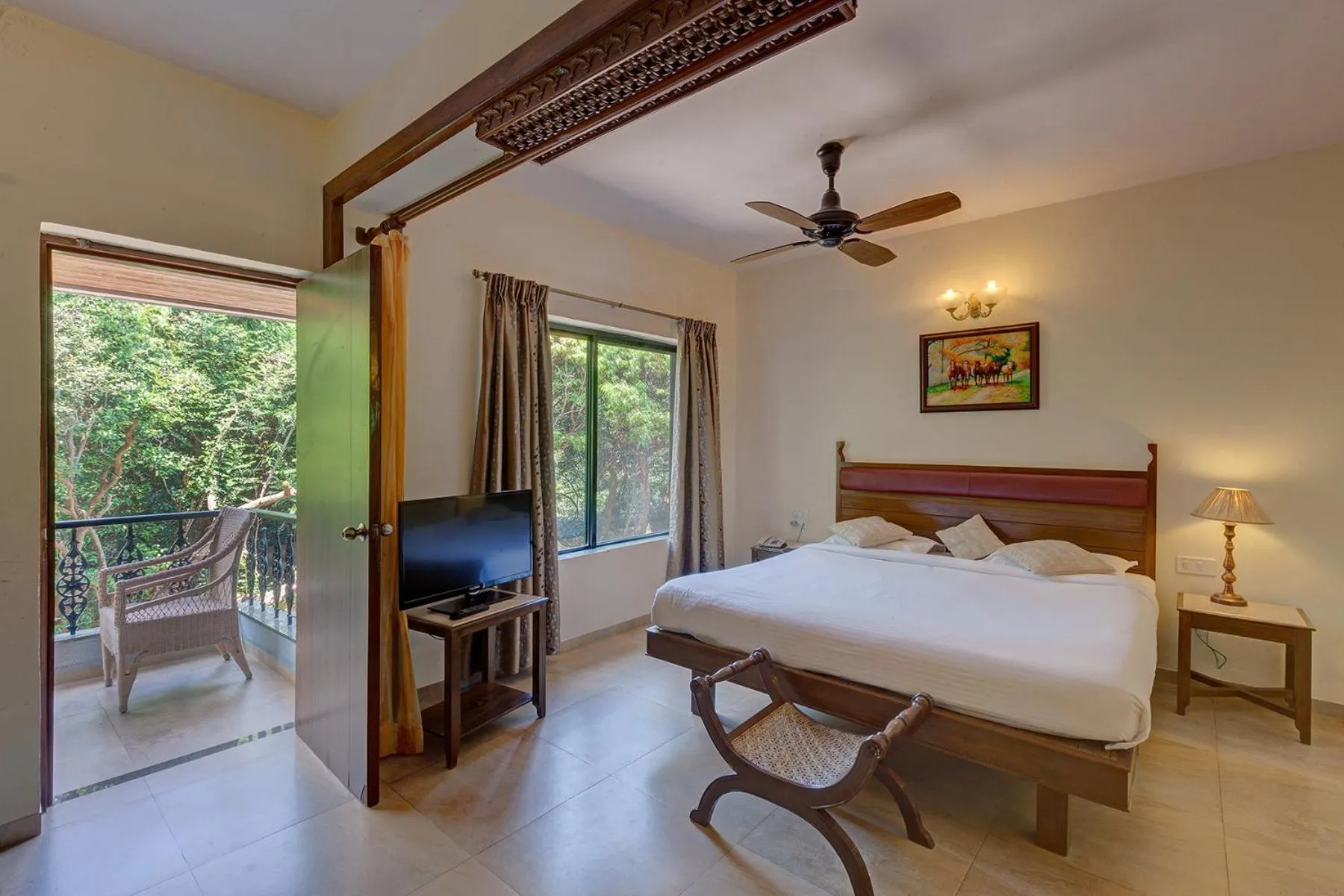 Bed in Ramsukh Resorts and Spa