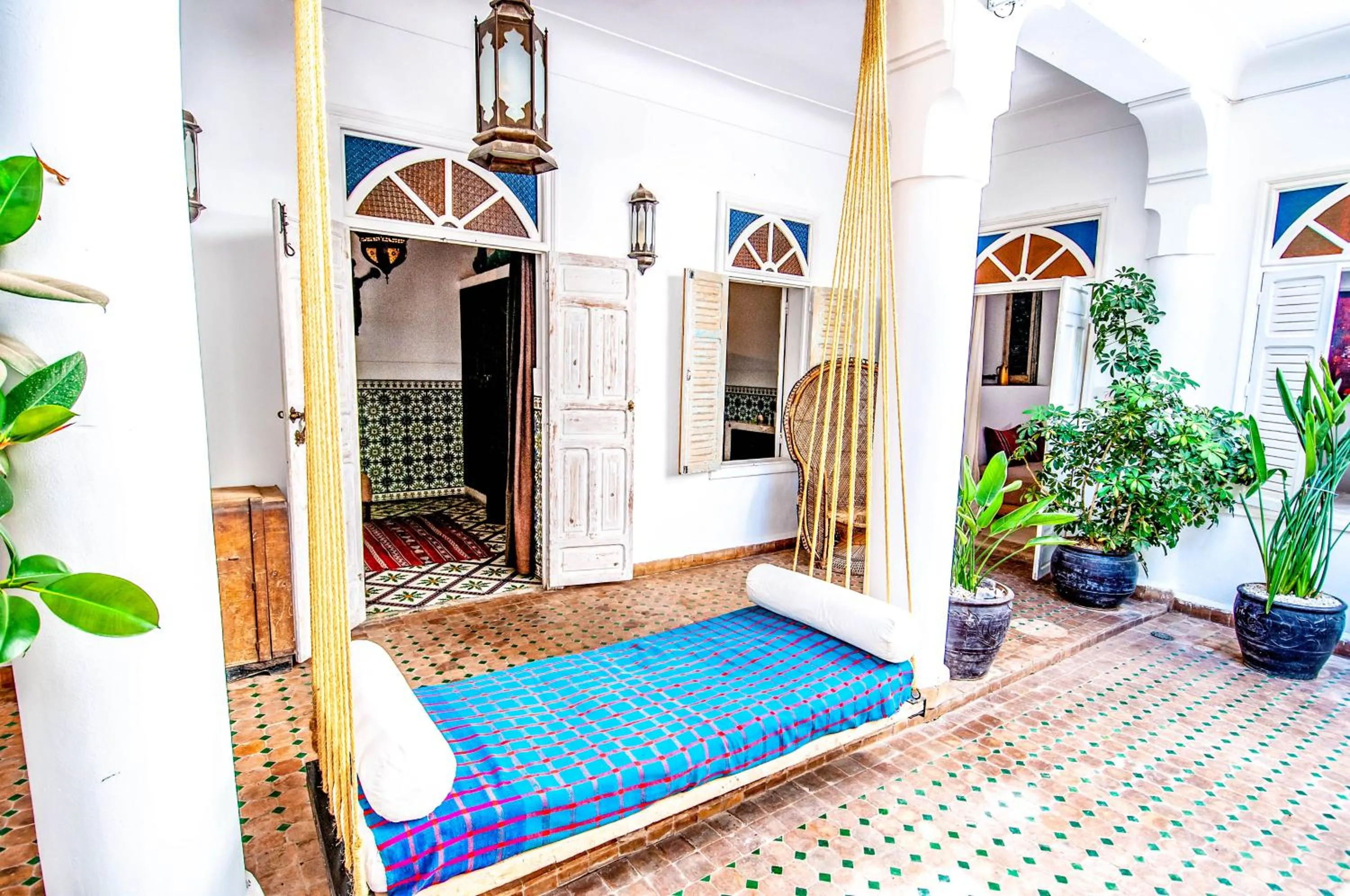 Patio, Bed in Riad Villa Almeria Hotel & Spa