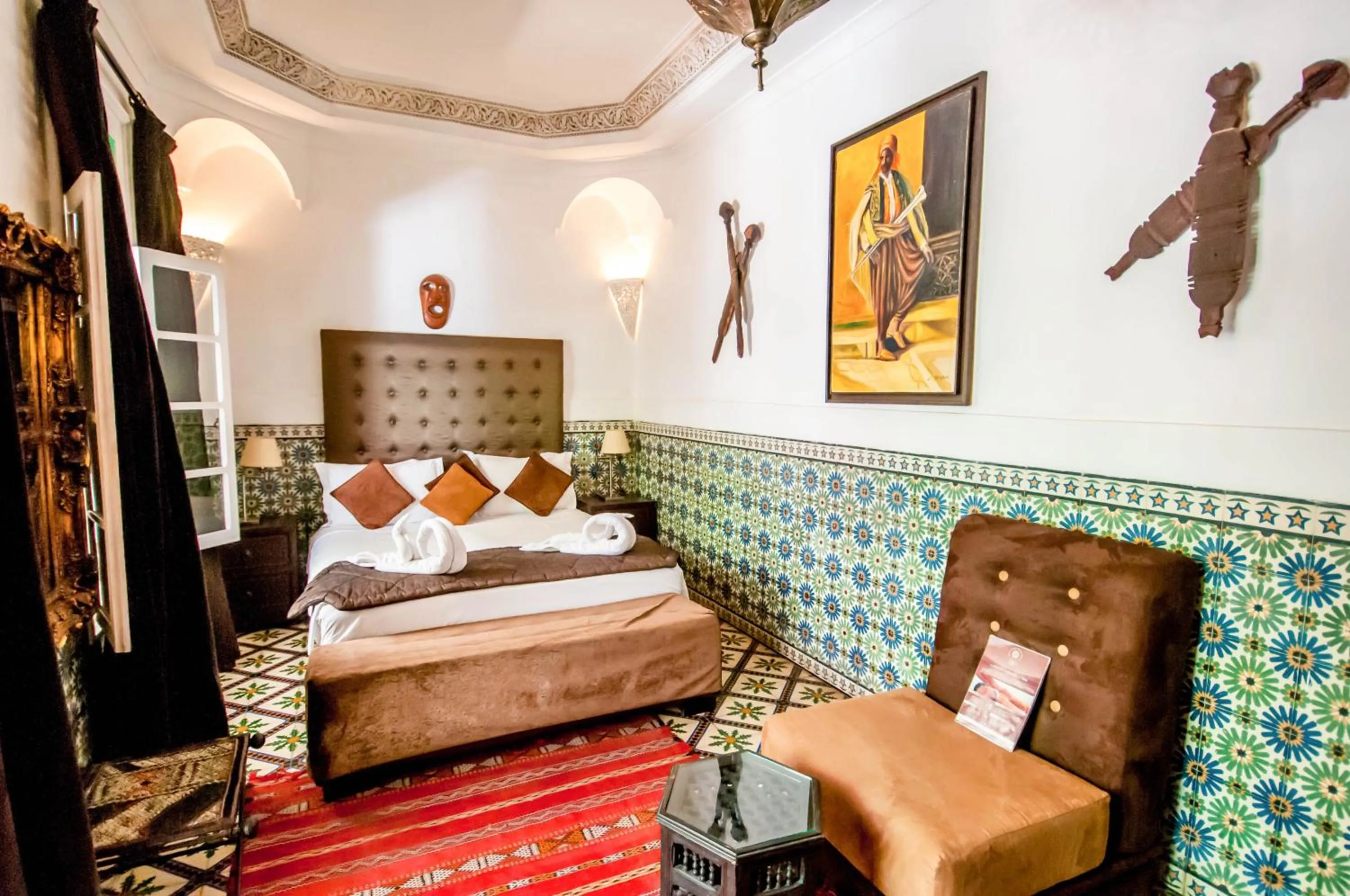 Bed in Riad Villa Almeria Hotel & Spa