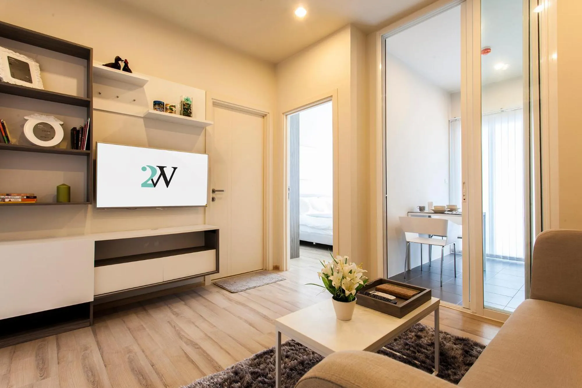 Living room in Phuket Town 1 Bedroom Condo Luxury Facilities, The Base Downtown