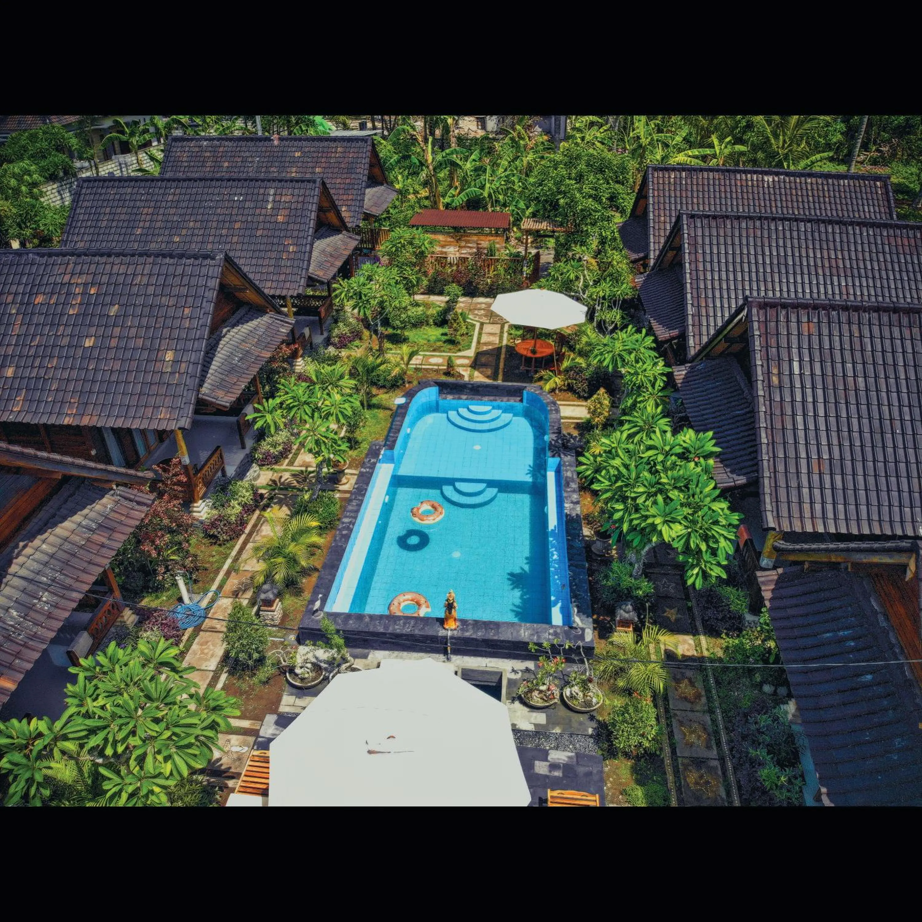 Bird's eye view in Mertasari Bungalows