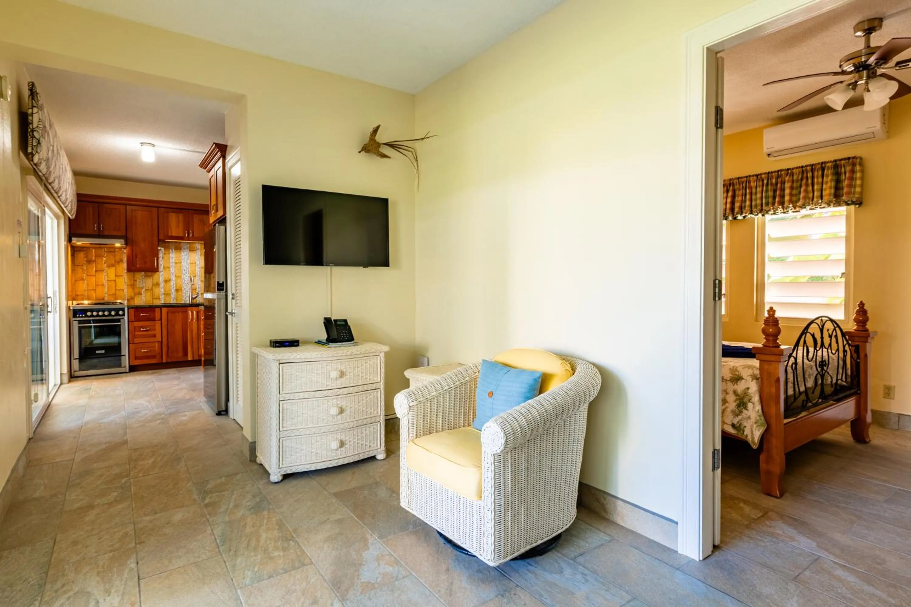 Living room, Bed in Antigua Village Beach Resort