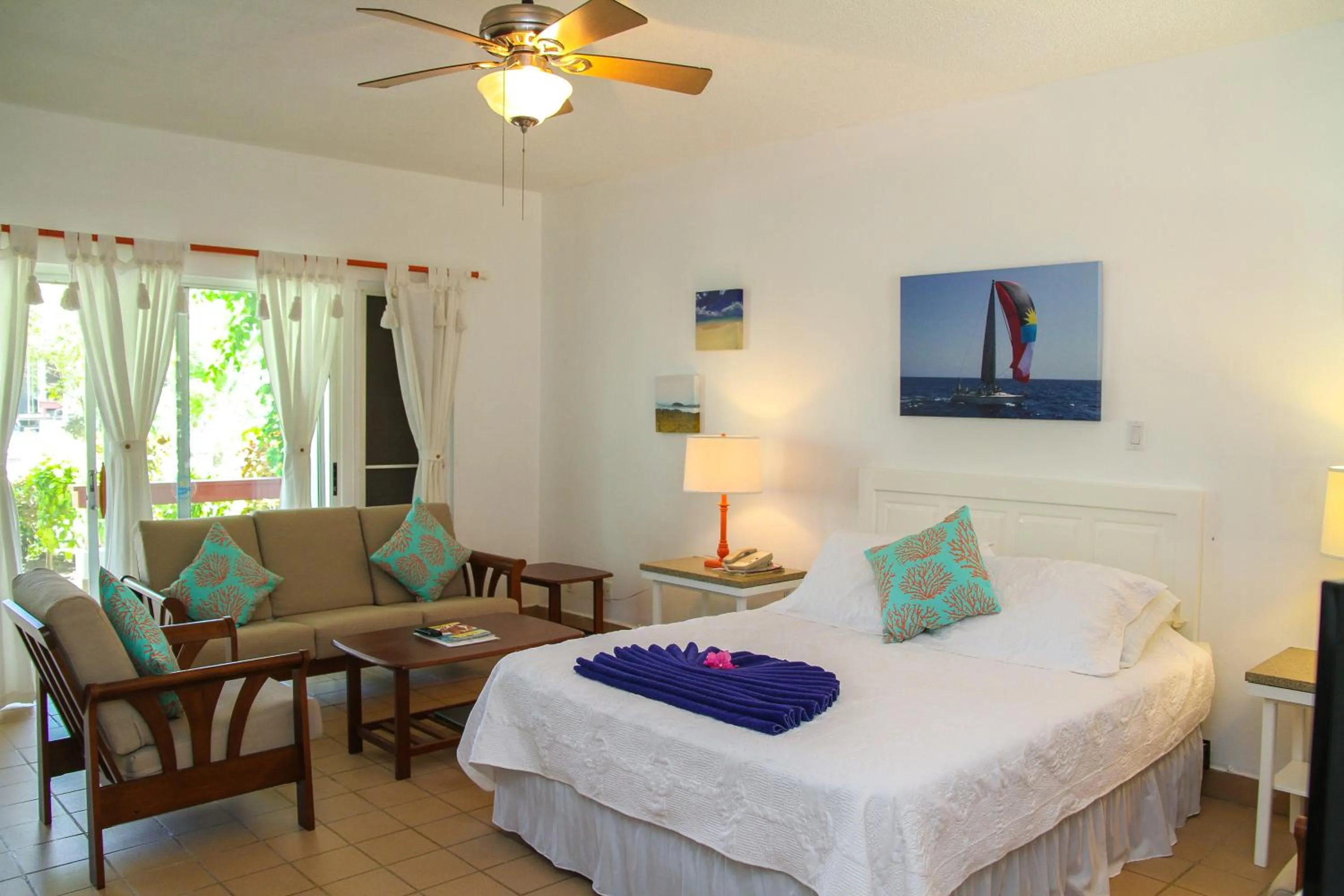 Bedroom, Bed in Antigua Village Beach Resort