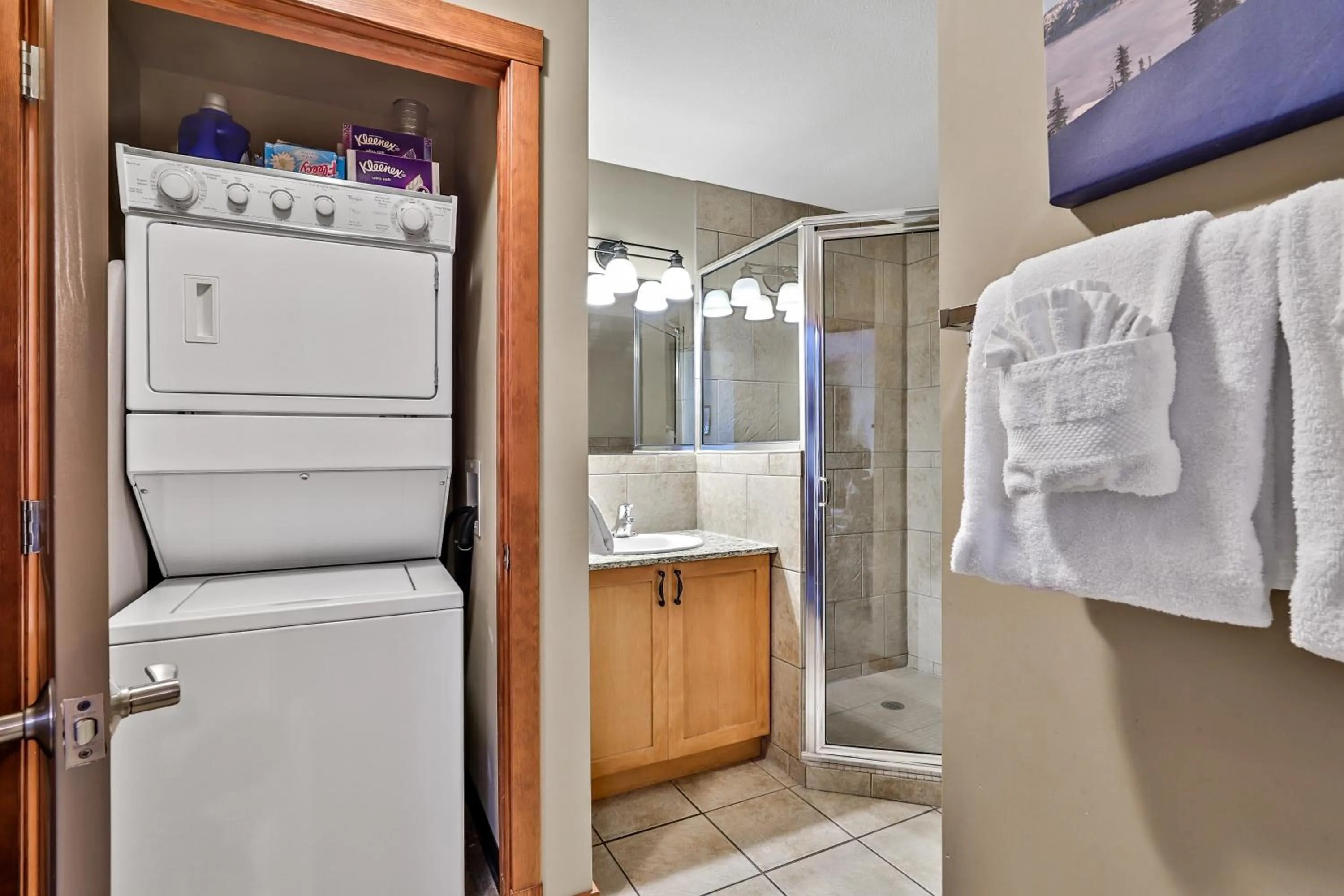 laundry in Inviting Rocky Mountain HOT TUB in Top Rated Condo managed by Little Sister Getaways