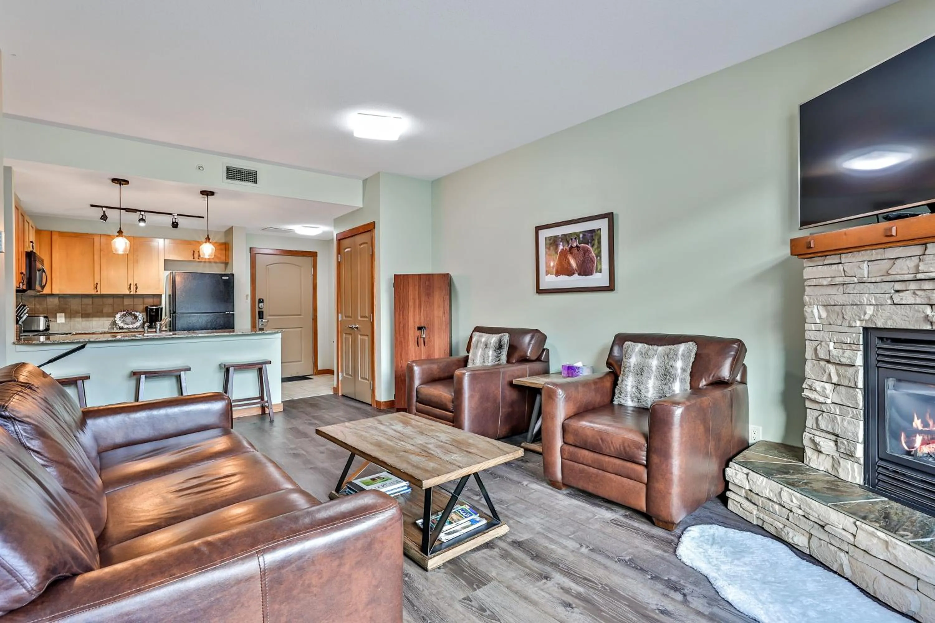 Photo of the whole room in Inviting Rocky Mountain HOT TUB in Top Rated Condo managed by Little Sister Getaways