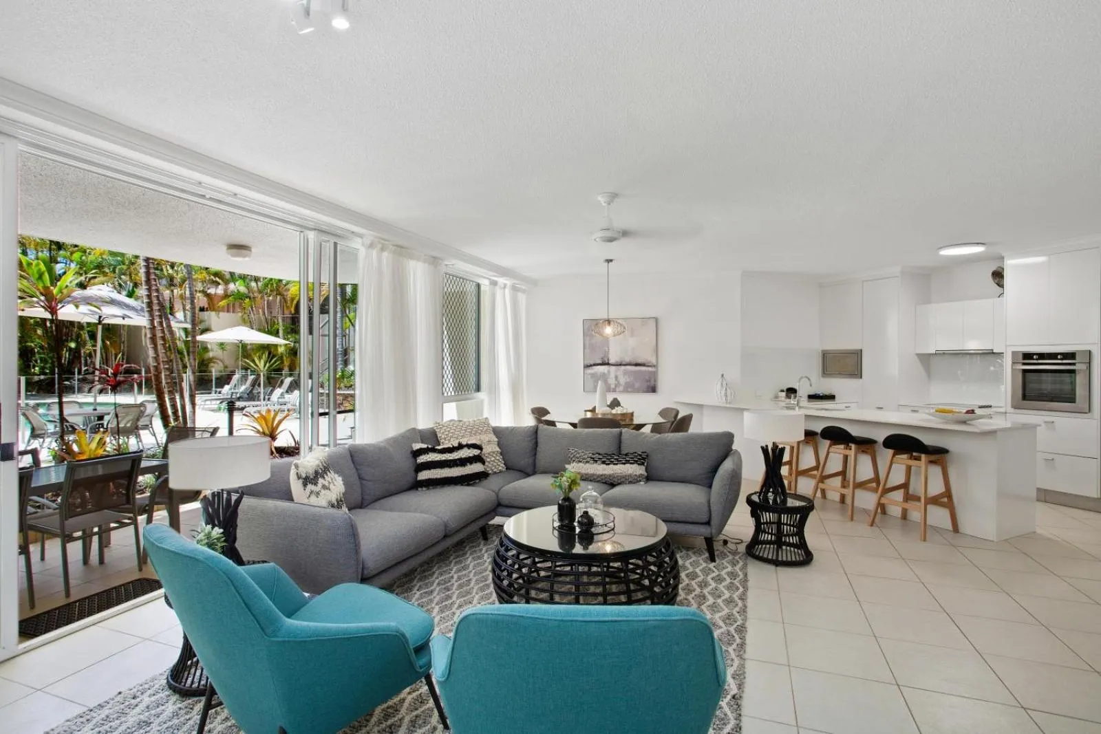 Living room in Noosa Tropicana
