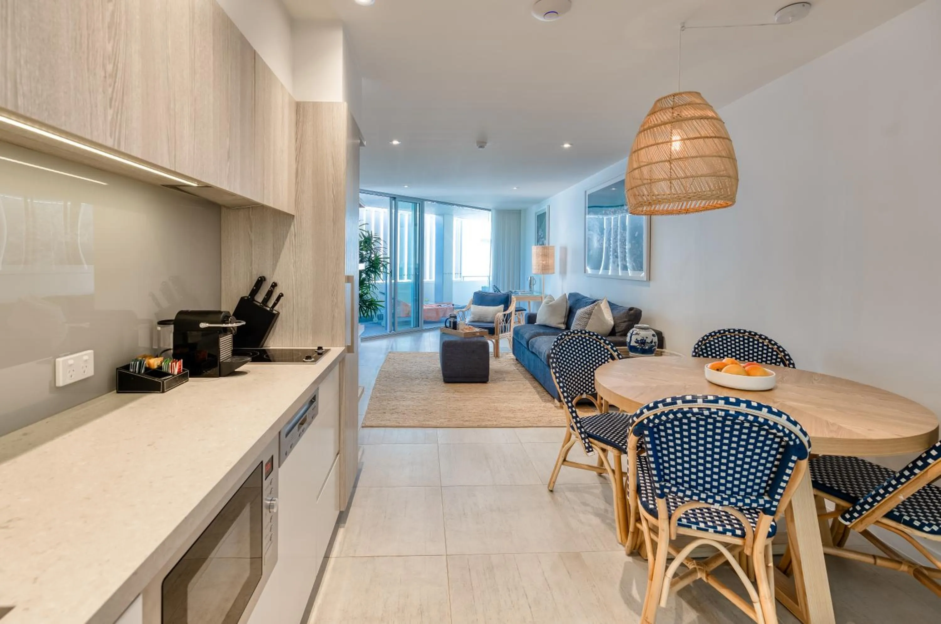 Kitchen or kitchenette in On The Beach Noosa Resort