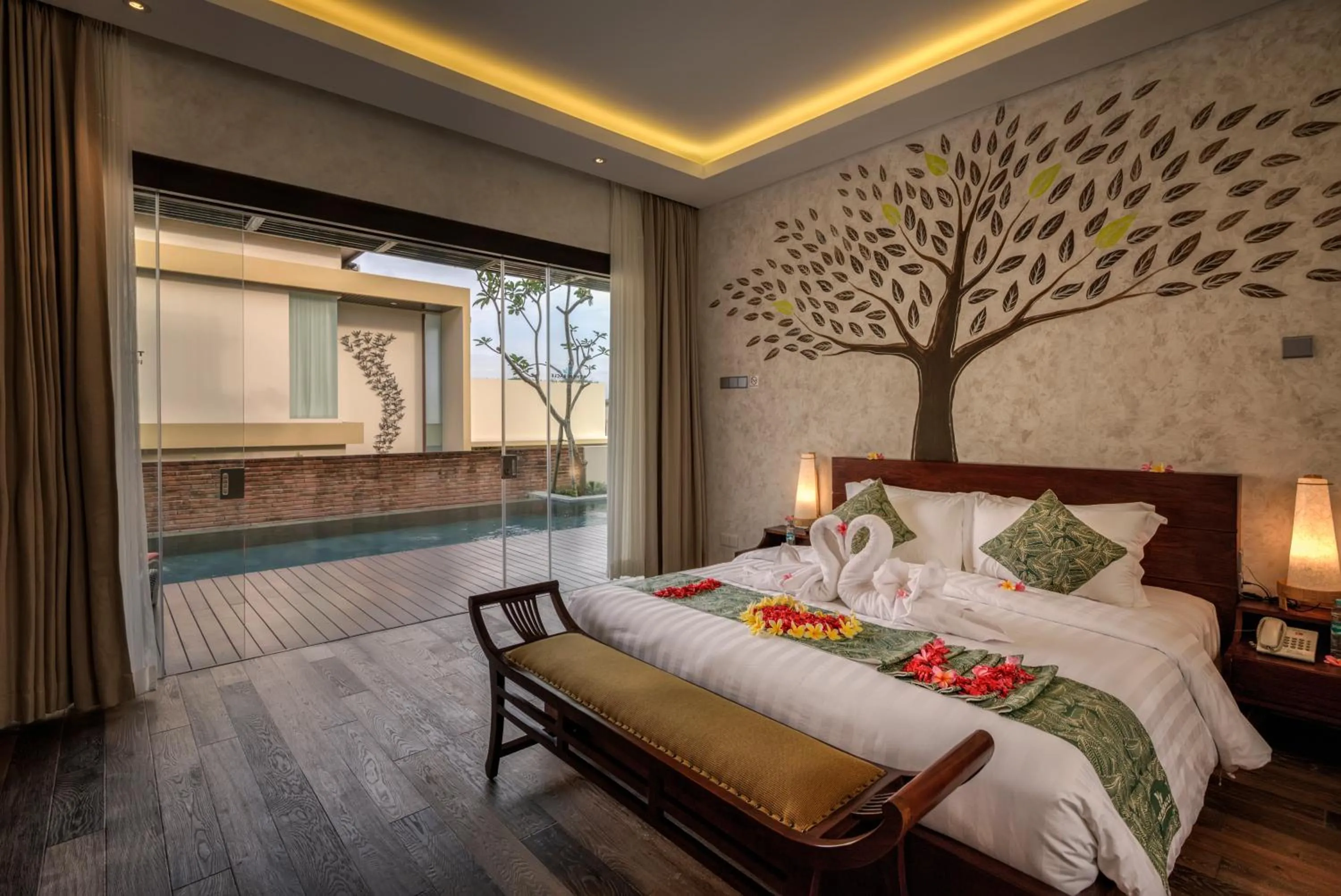 Bedroom, Bed in The Miracle Villa Nusa Dua