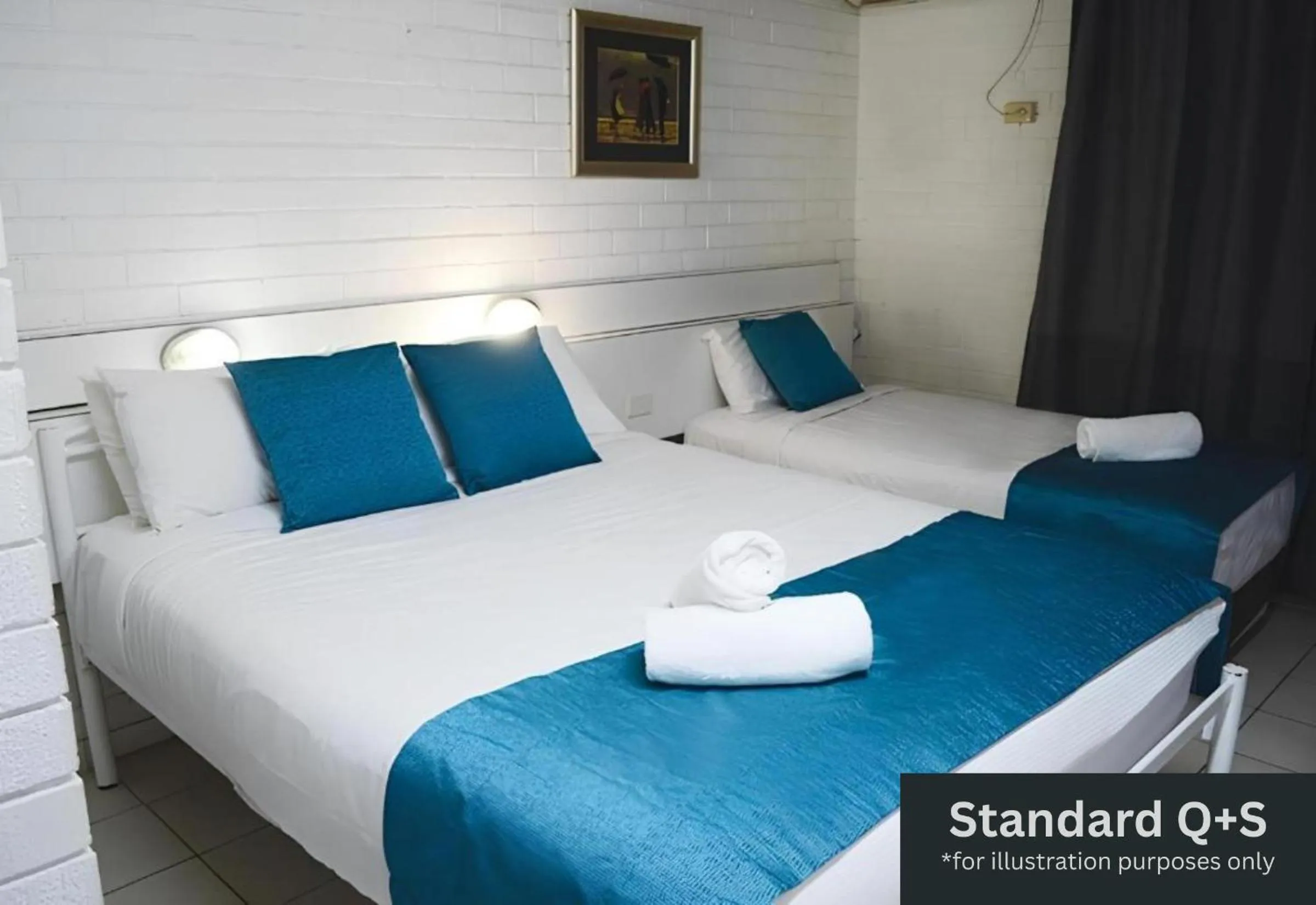 Bed in Marco Polo Motor Inn Sydney Hotel