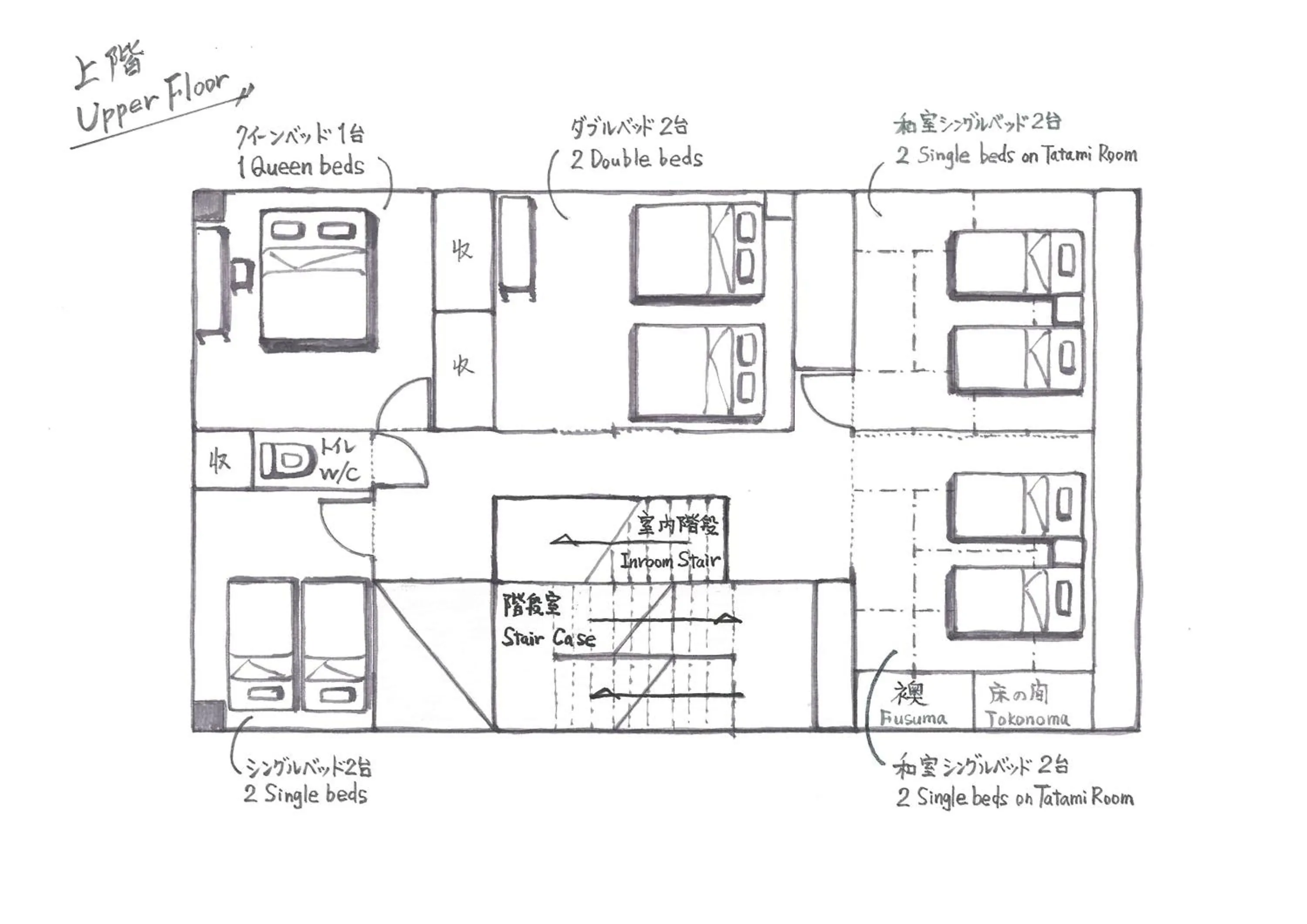 Floor plan in KONJAKUSO Osaka Dotonbori "YORIAI" Penthouse Stay