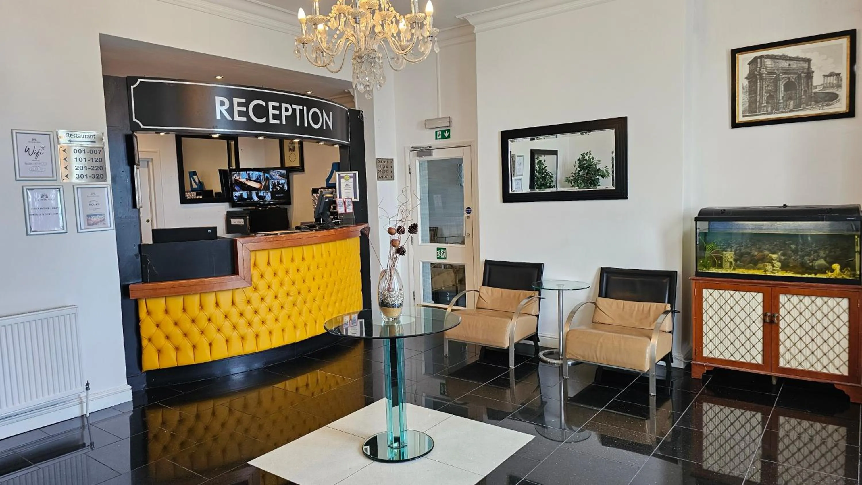 Lobby or reception in The Strand Hotel