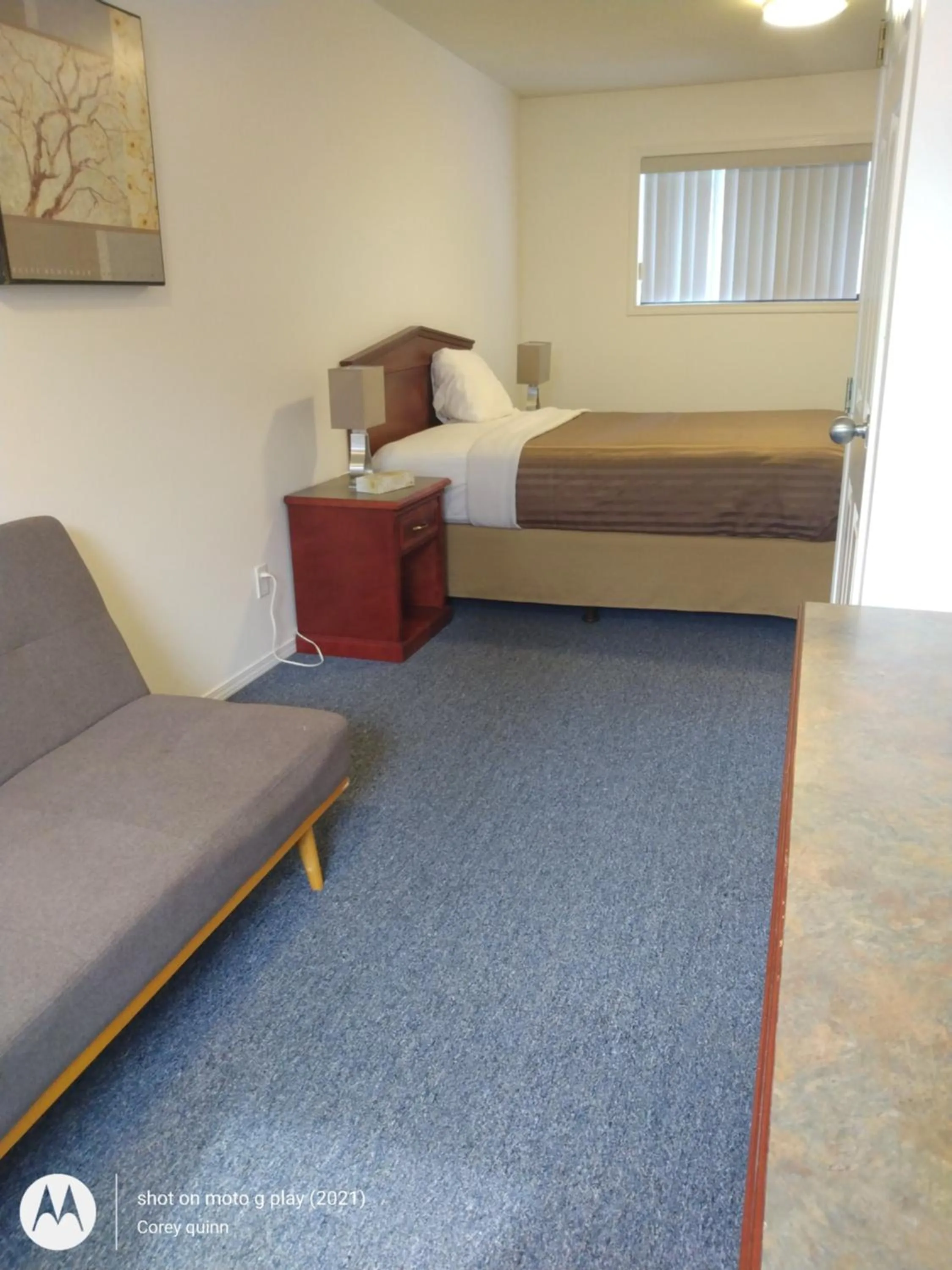 Bed in Riverside Resort & RV Park