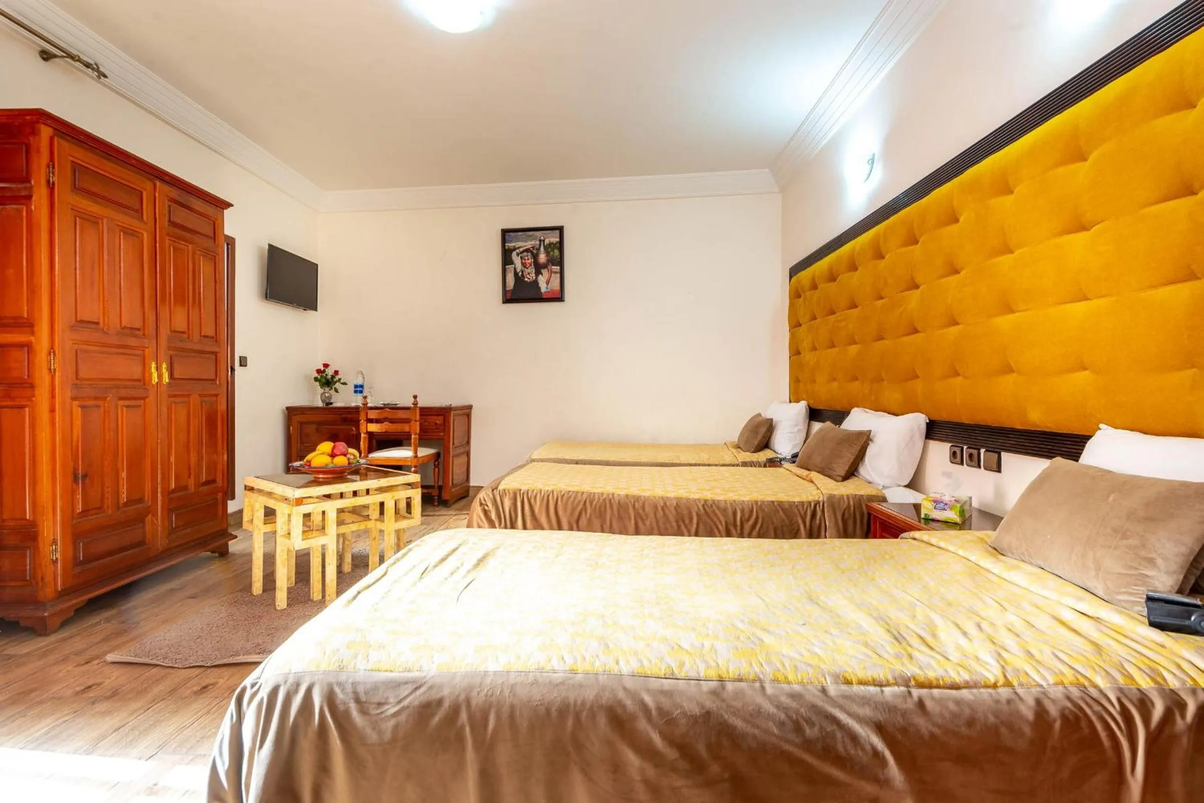 Communal lounge/ TV room, Bed in Hotel Oudaya & Spa