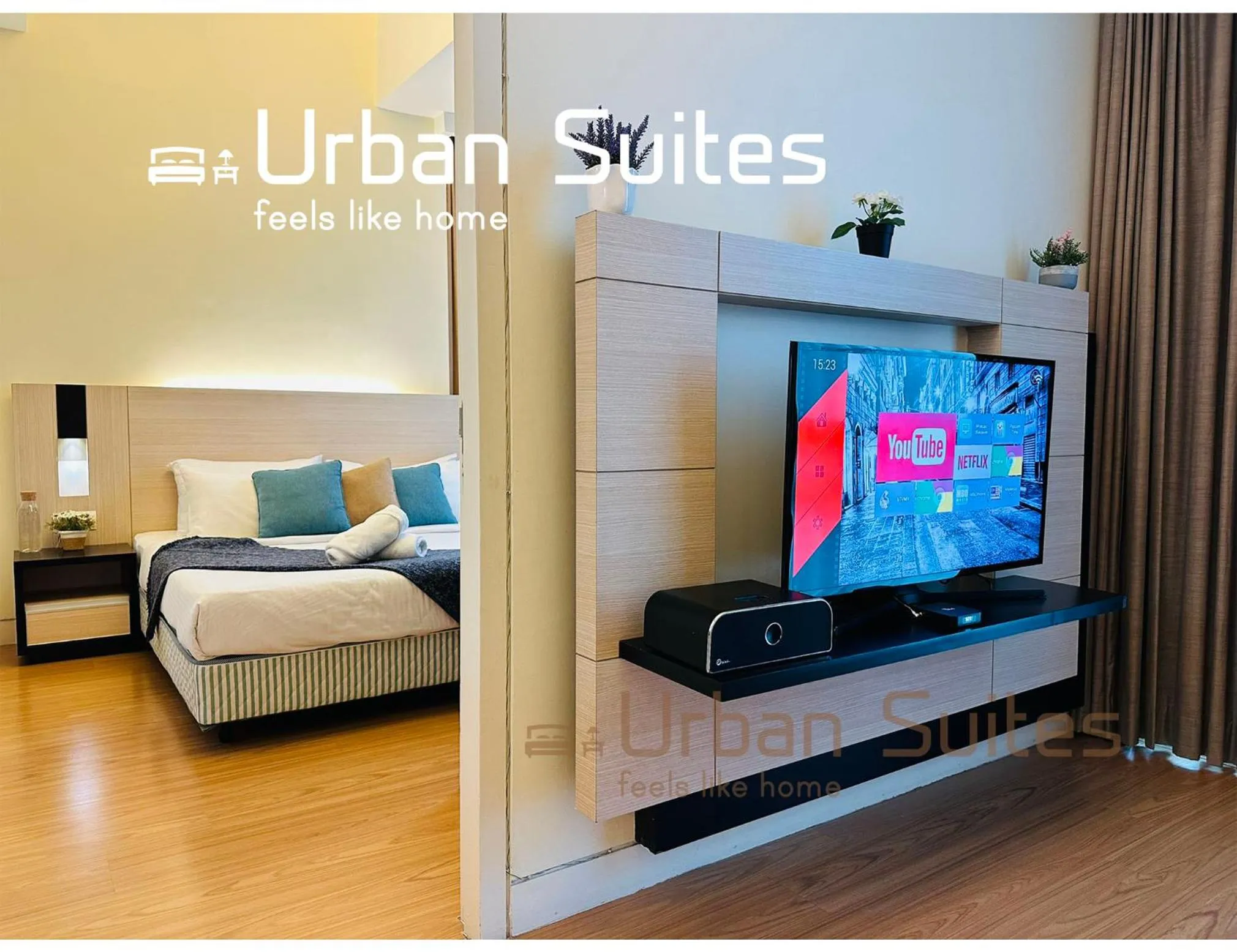 Communal lounge/ TV room, Bed in Urban Suites @ Swiss Garden Residence