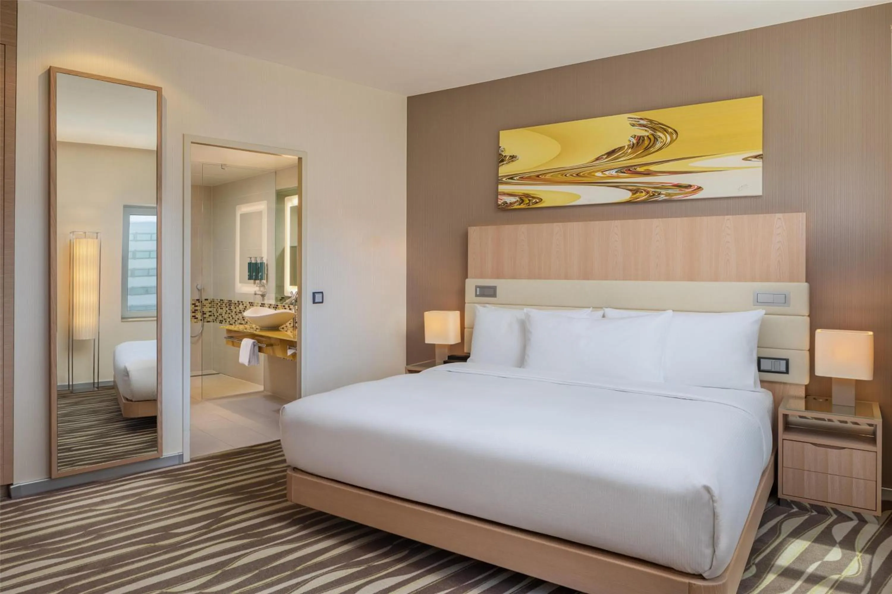 Bed in Hilton Frankfurt Airport