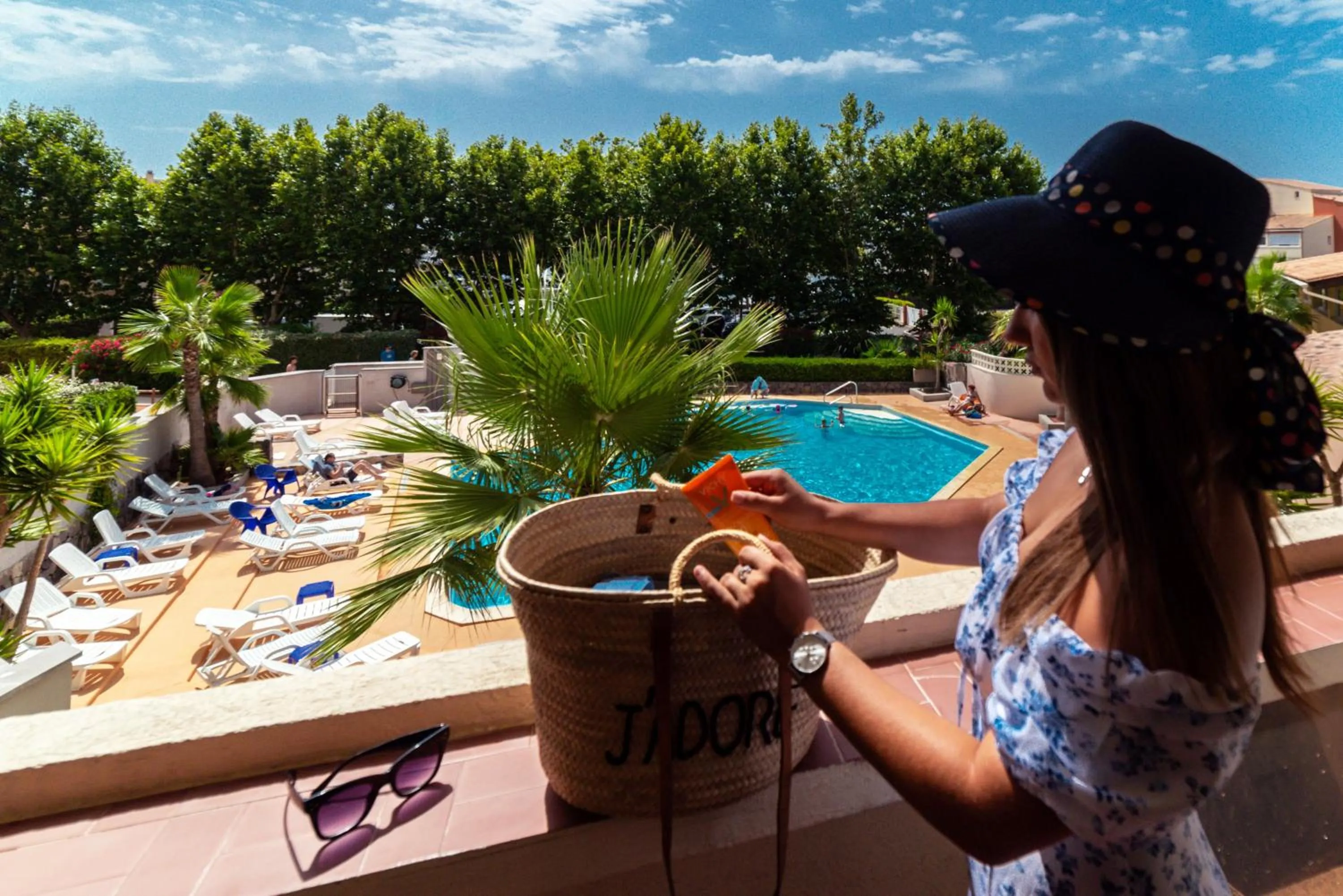 Pool view in Residence Agathea