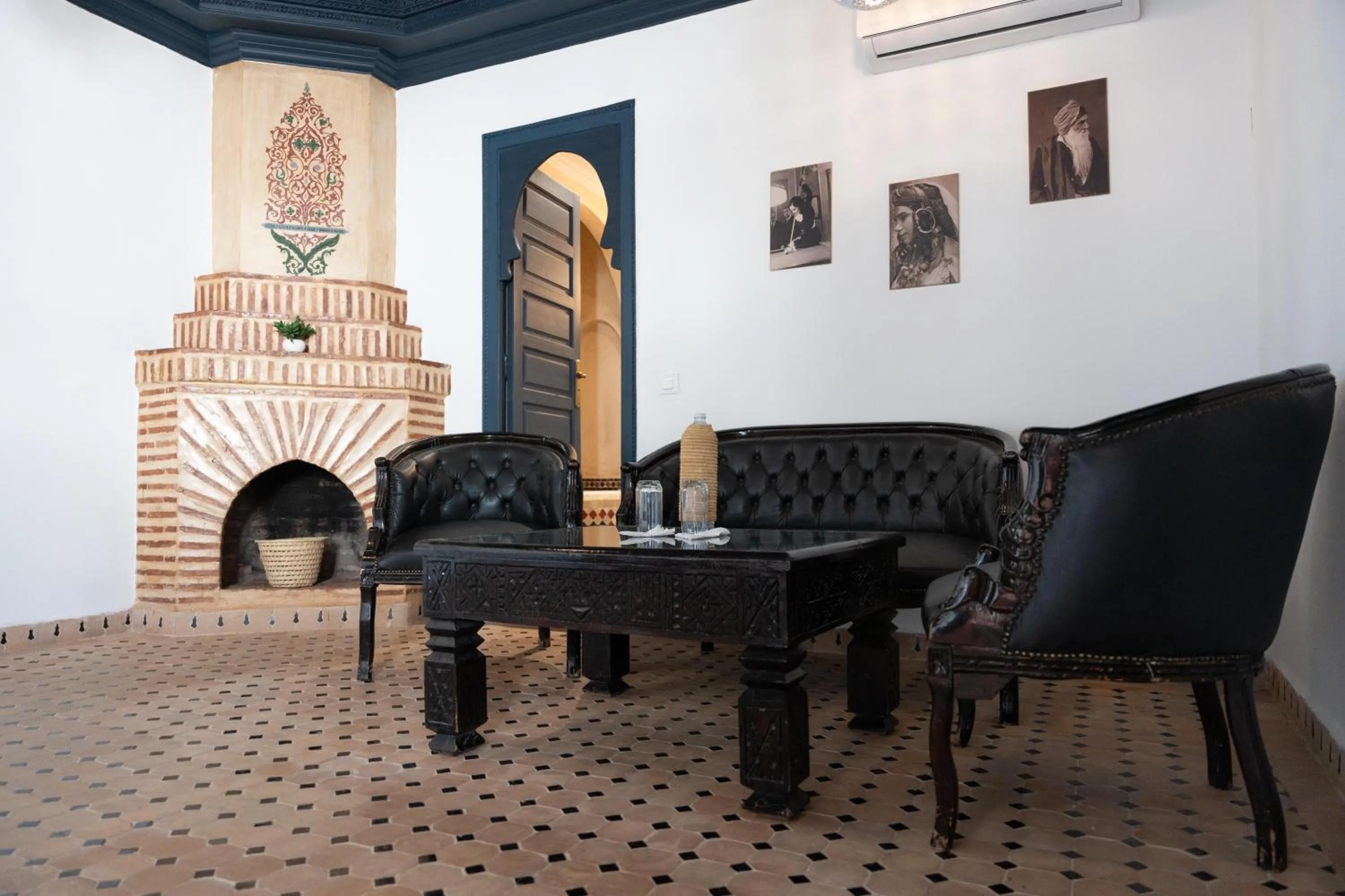 fireplace in The Central House Marrakech Medina