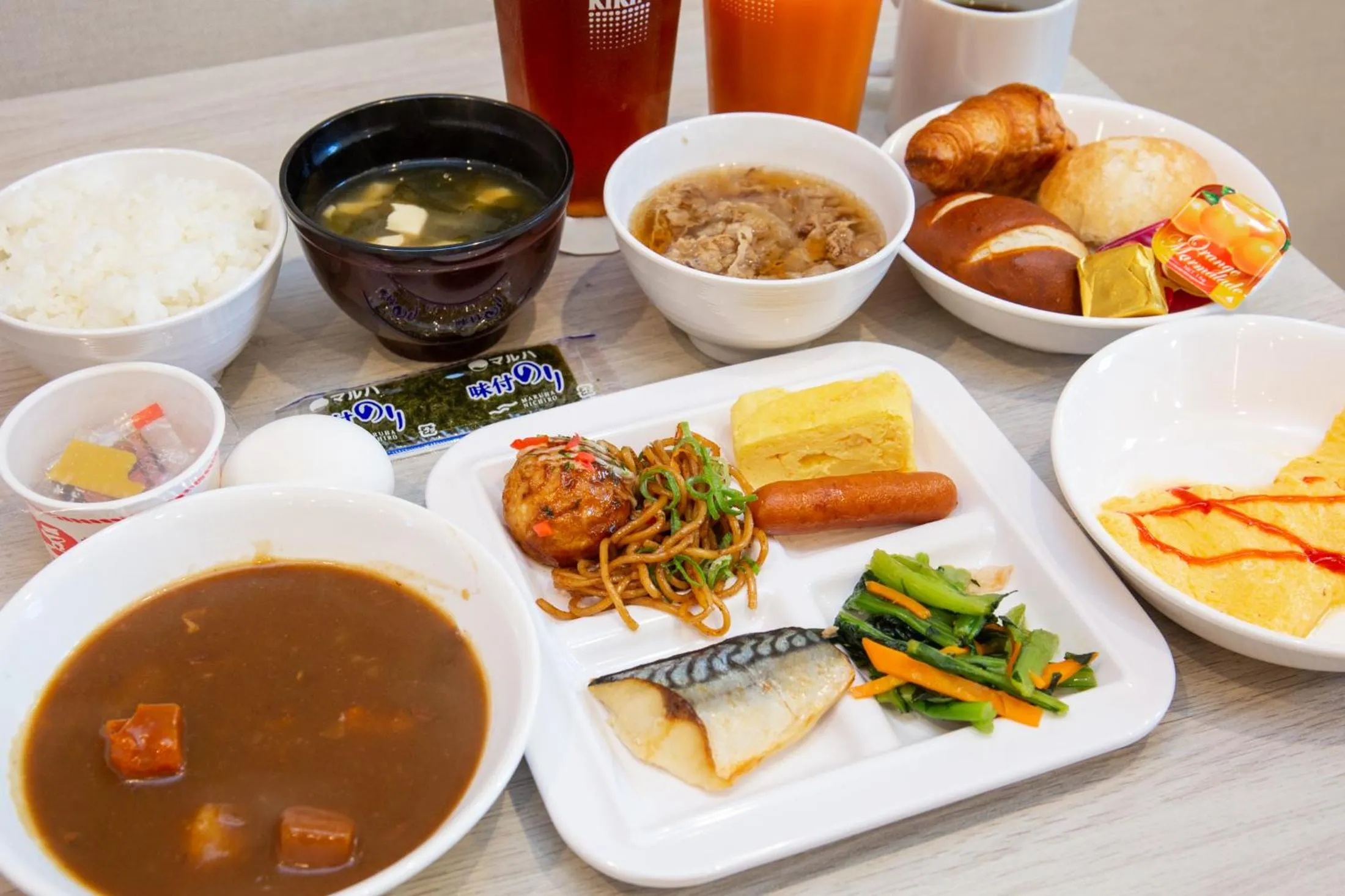 Buffet breakfast in Kuretake Inn Nankai Sakai-Ekimae