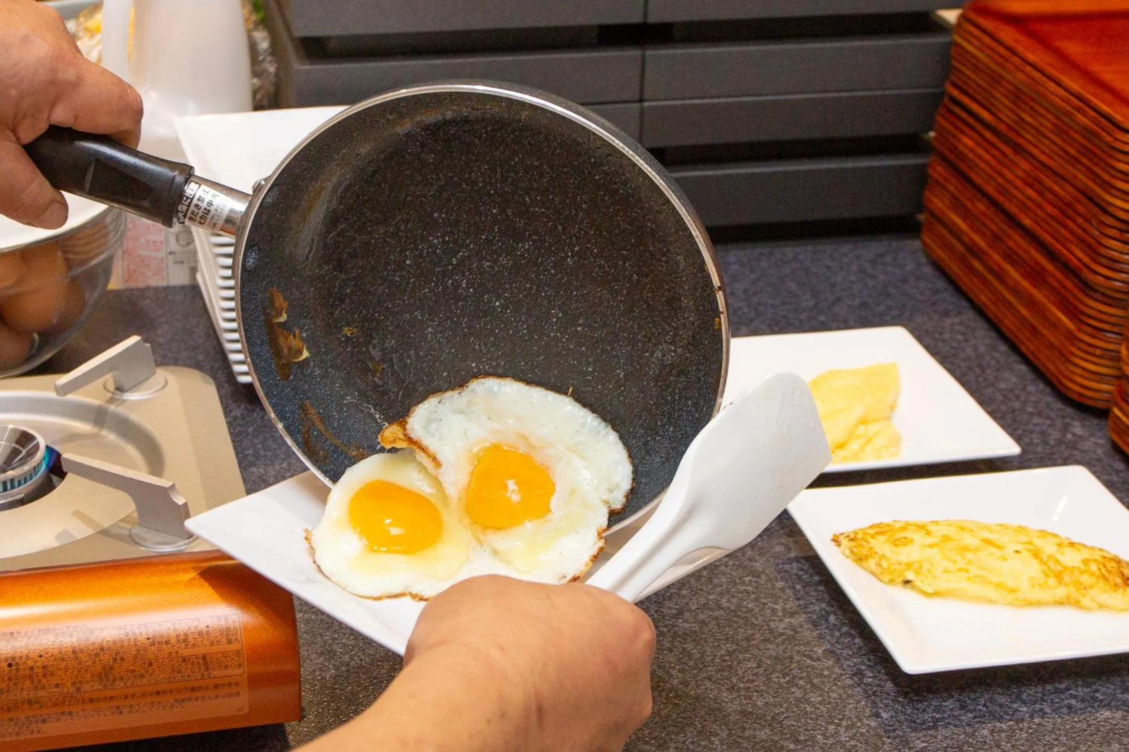 Buffet breakfast in Kuretake Inn Osaka Midousuji Hommachi