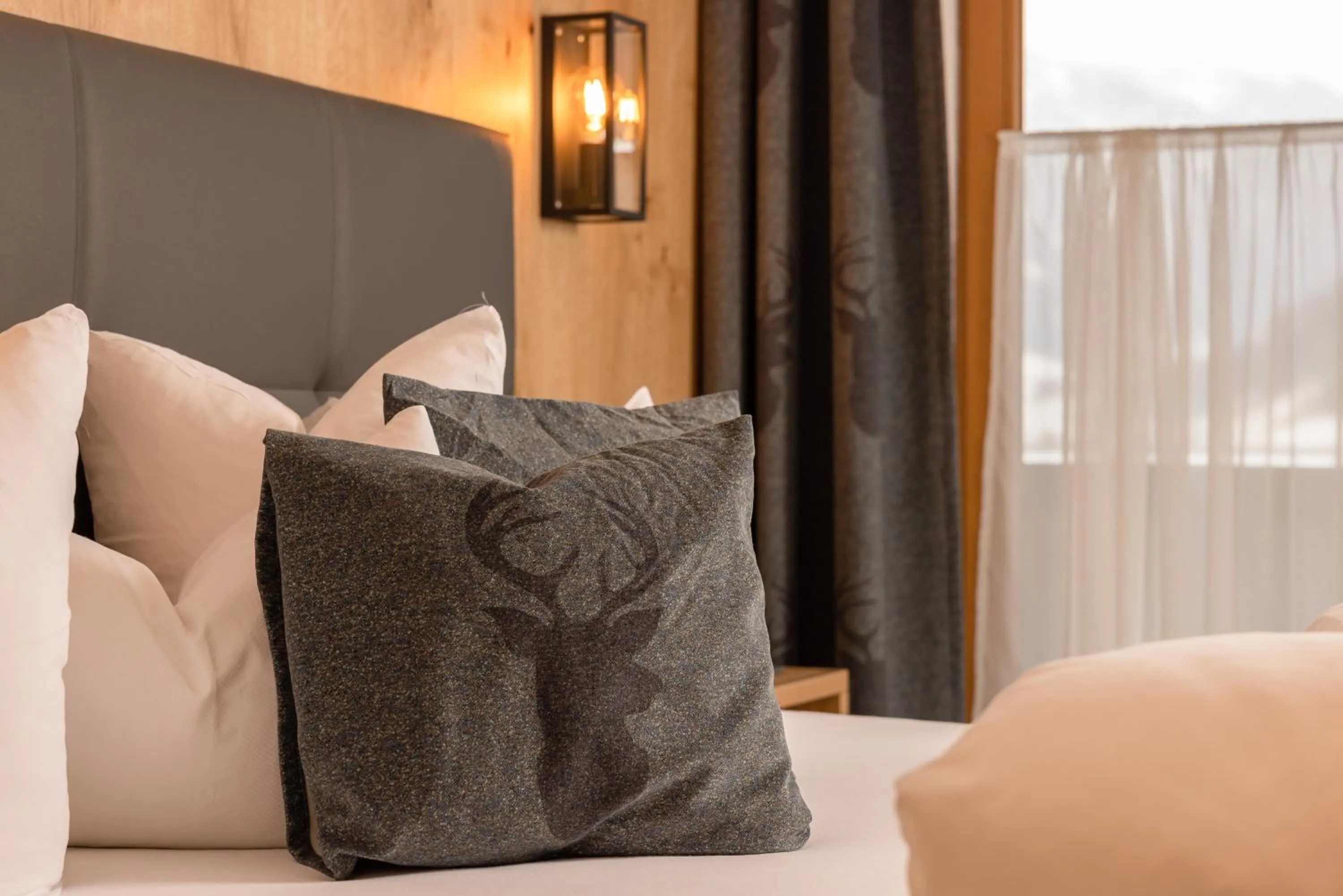 Decorative detail, Bed in Hotel Alphof Stubaital