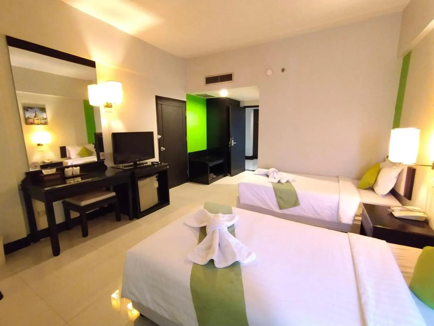 Bed in Asawann Hotel Nongkhai