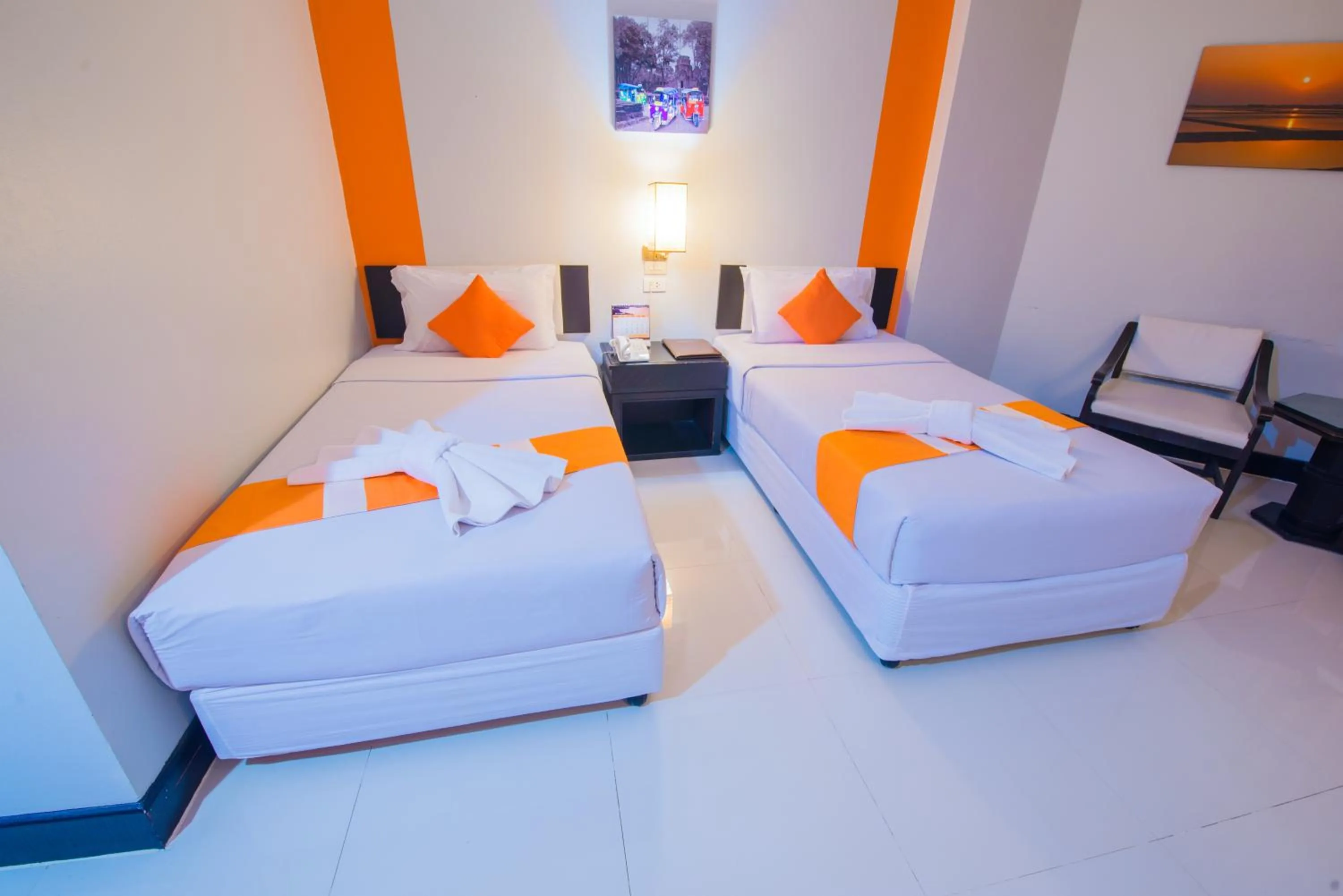 Bed in Asawann Hotel Nongkhai