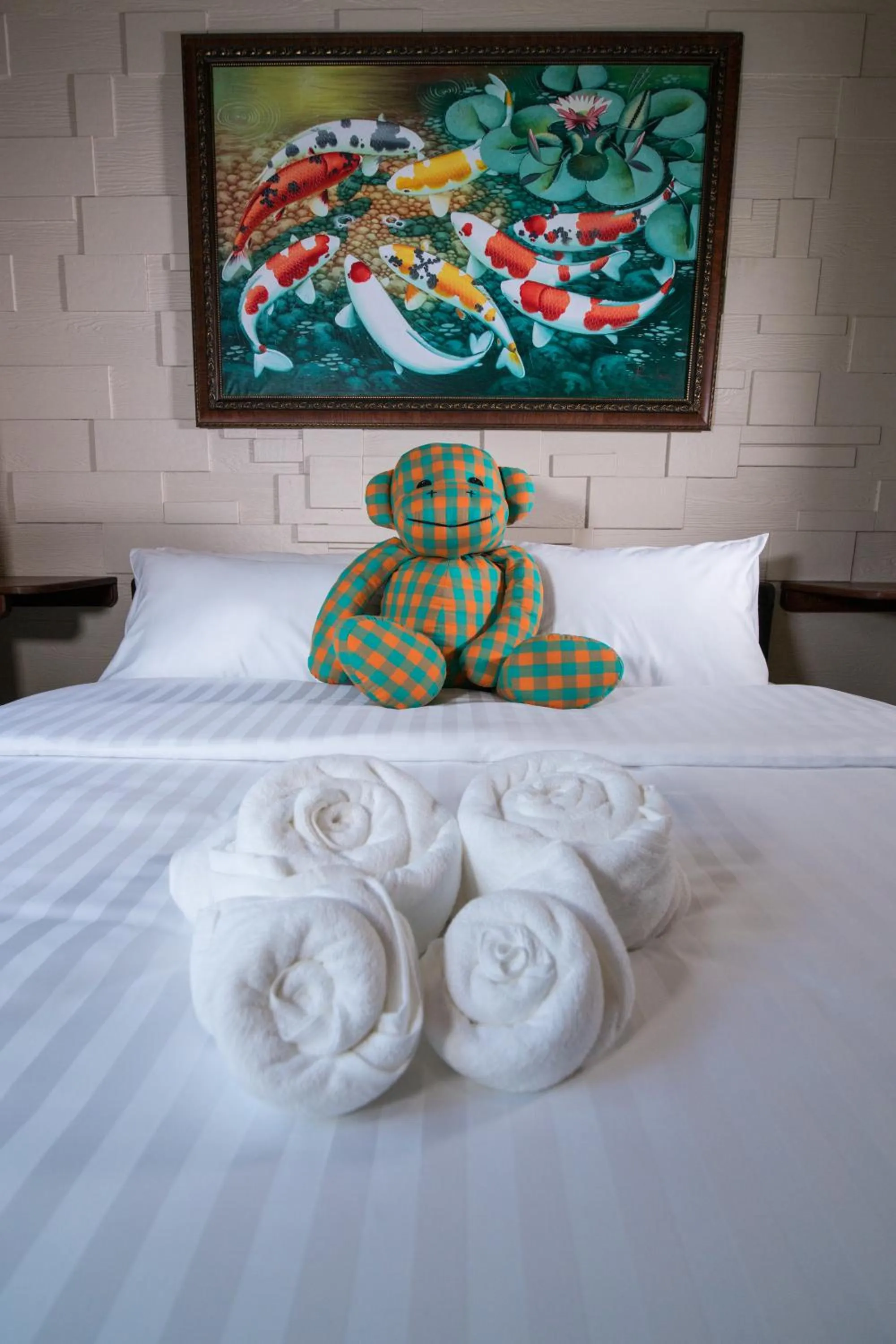 Bed in Suankaew Art Cottage