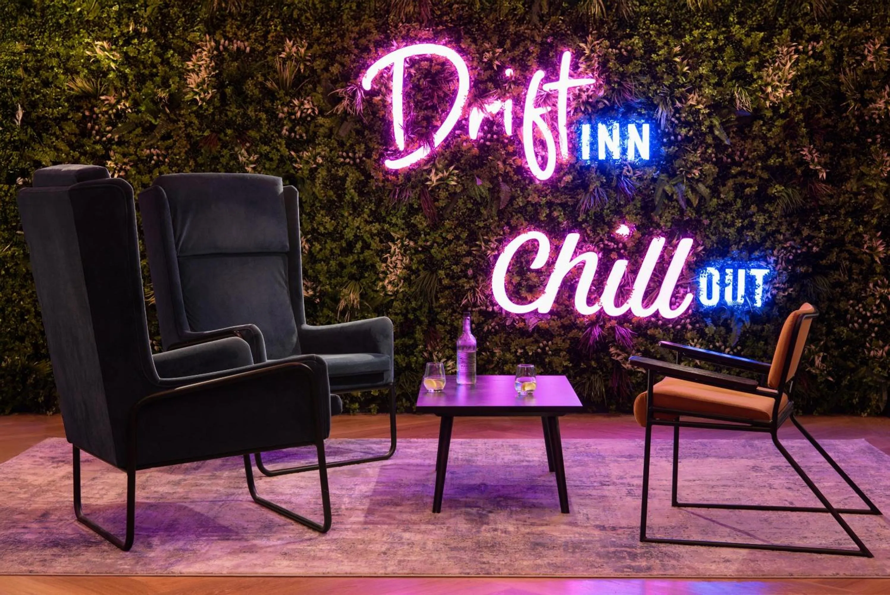 Seating area in Drift Inn formerly the Waterfront Hotel