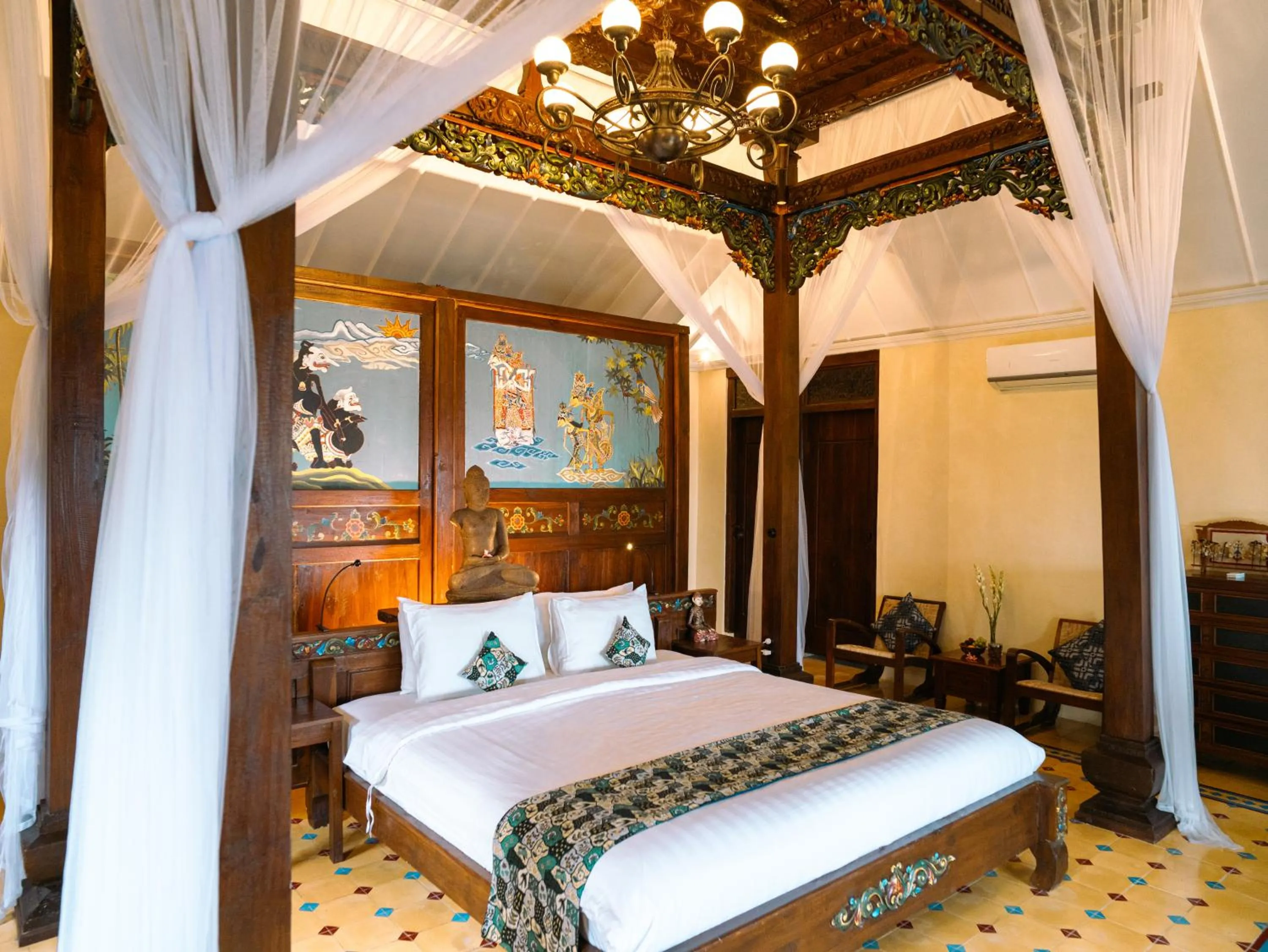 Bed in Villa Borobudur Resort