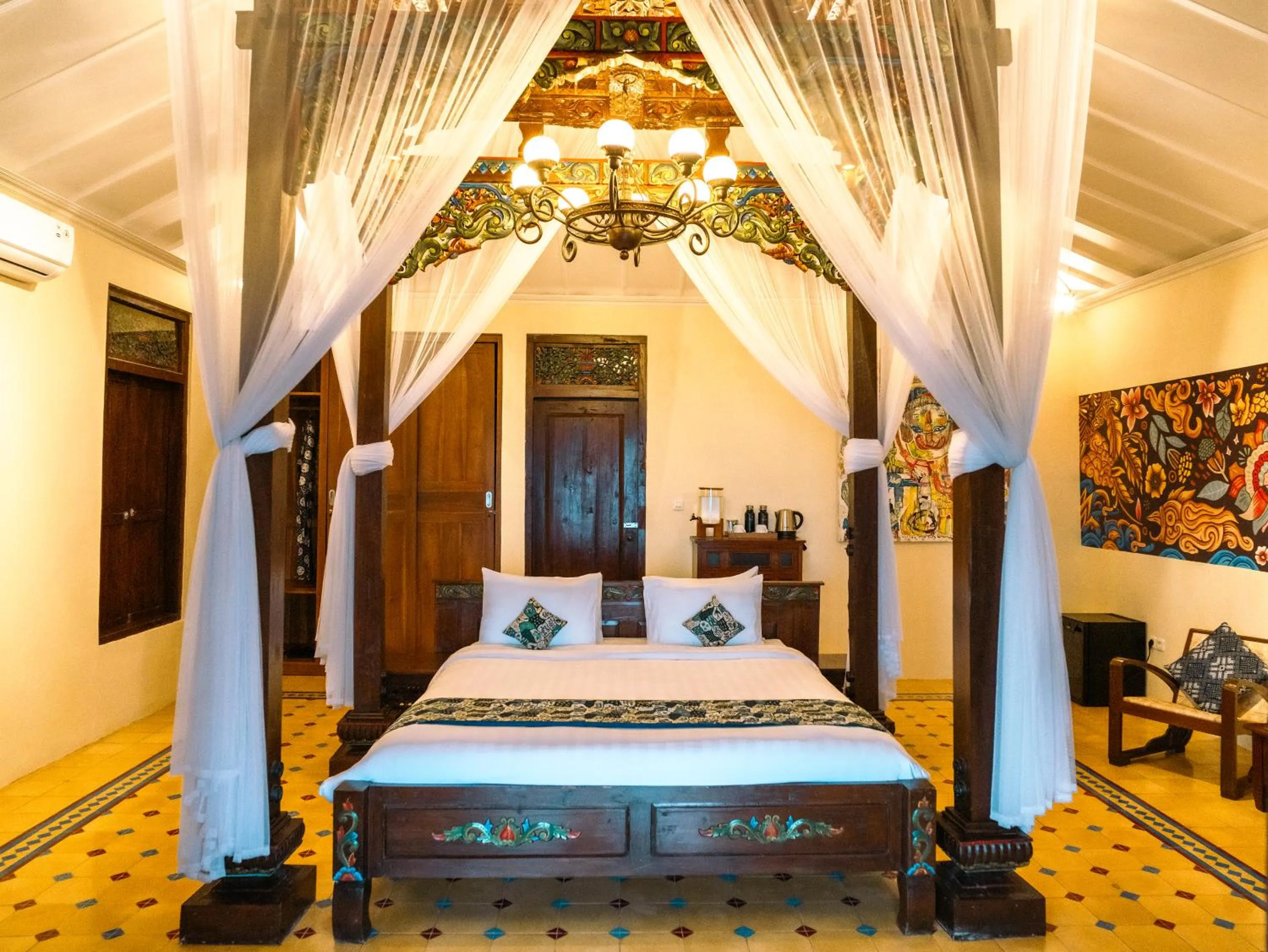 Bed in Villa Borobudur Resort