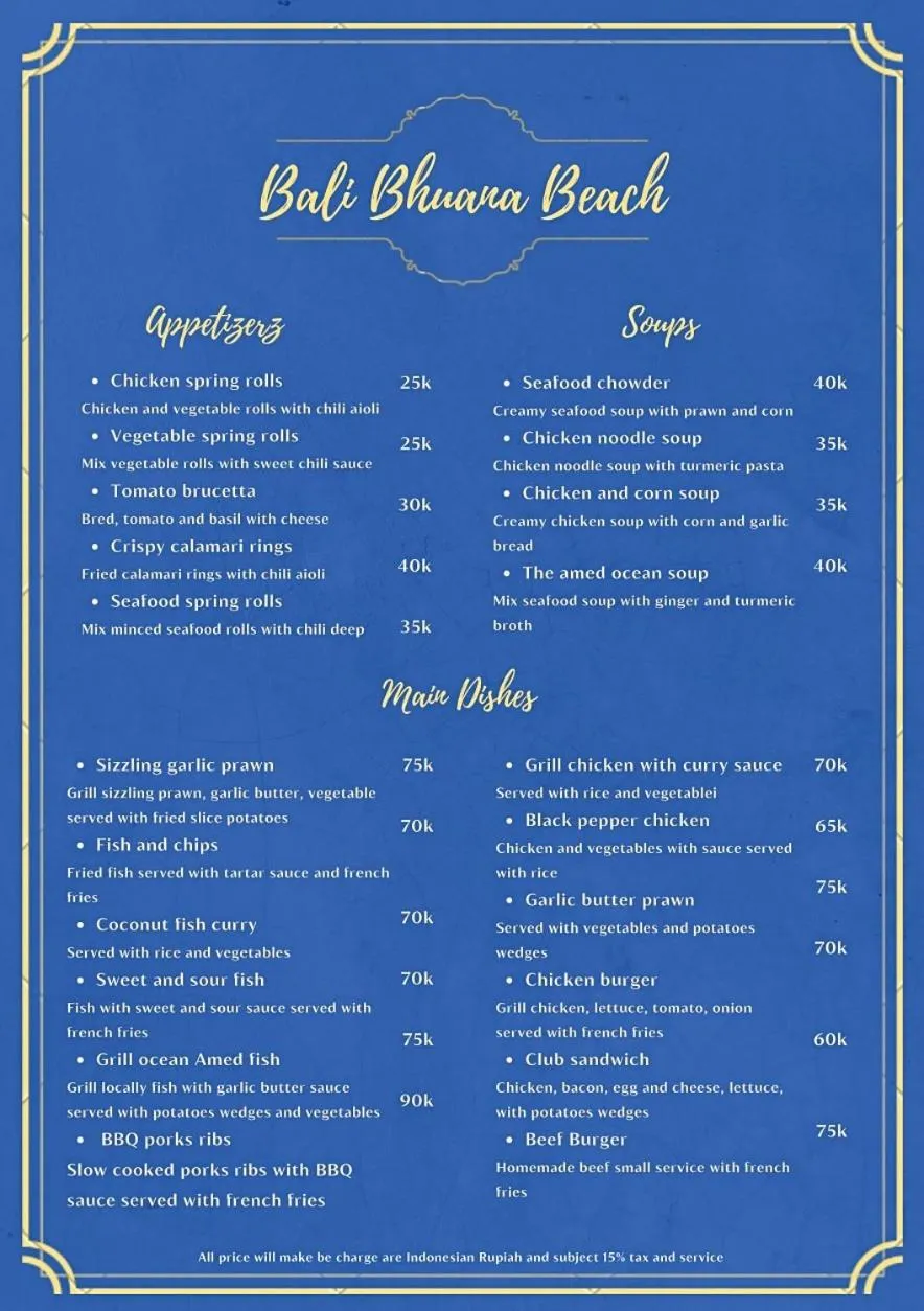 Restaurant/places to eat in Bali Bhuana Beach Cottages