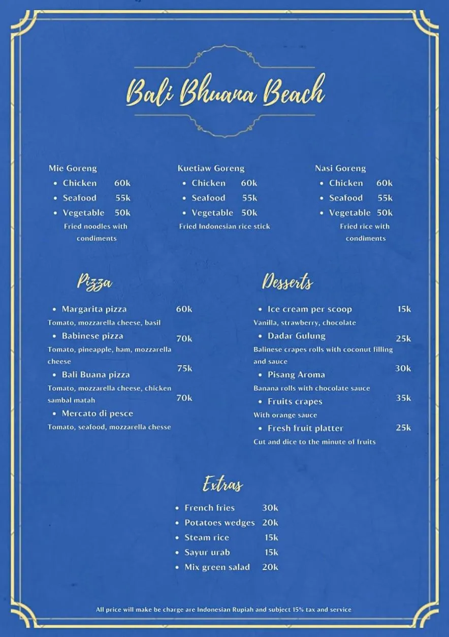 Restaurant/places to eat in Bali Bhuana Beach Cottages