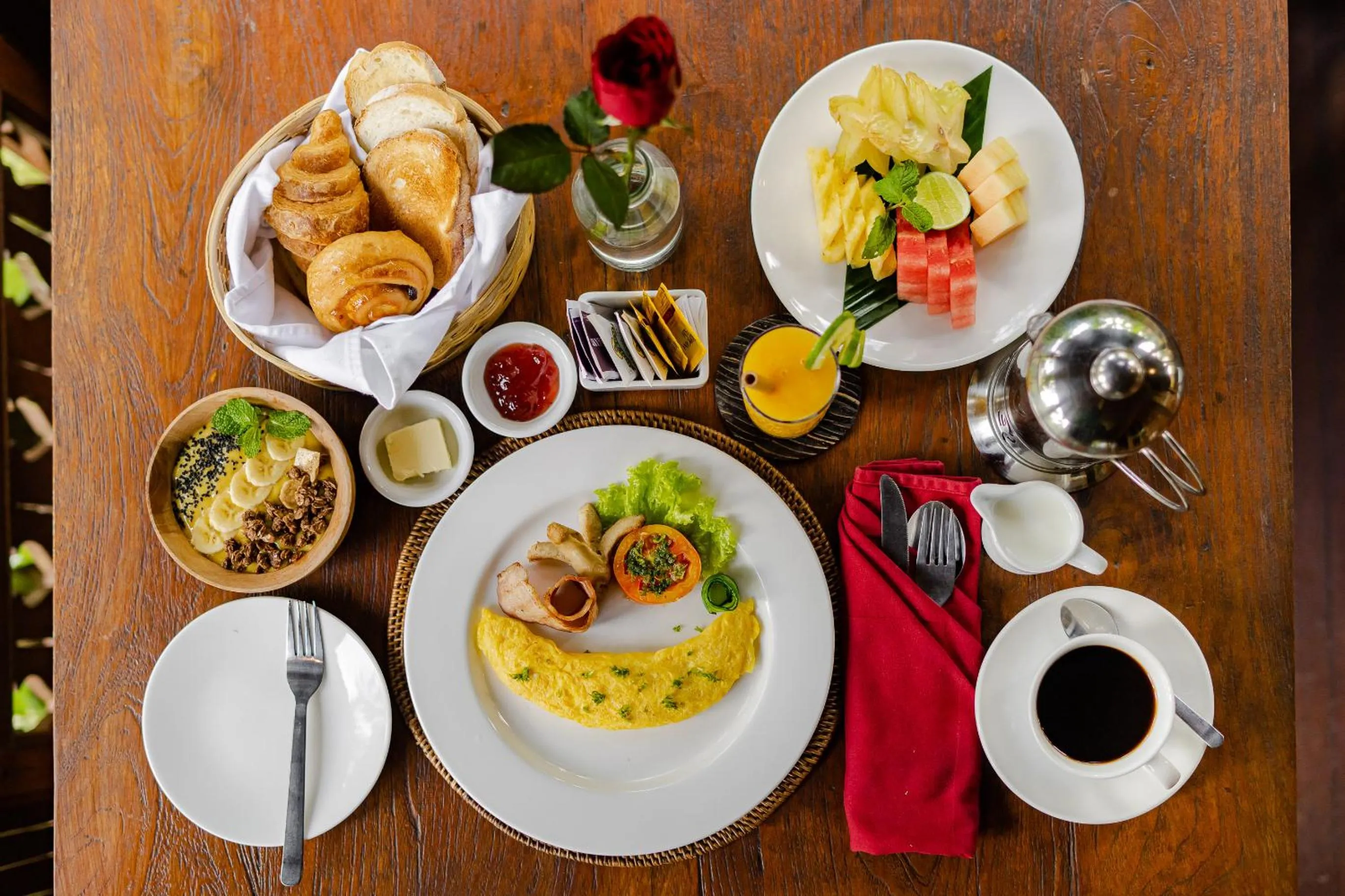 American breakfast in Mandana Ubud Villa