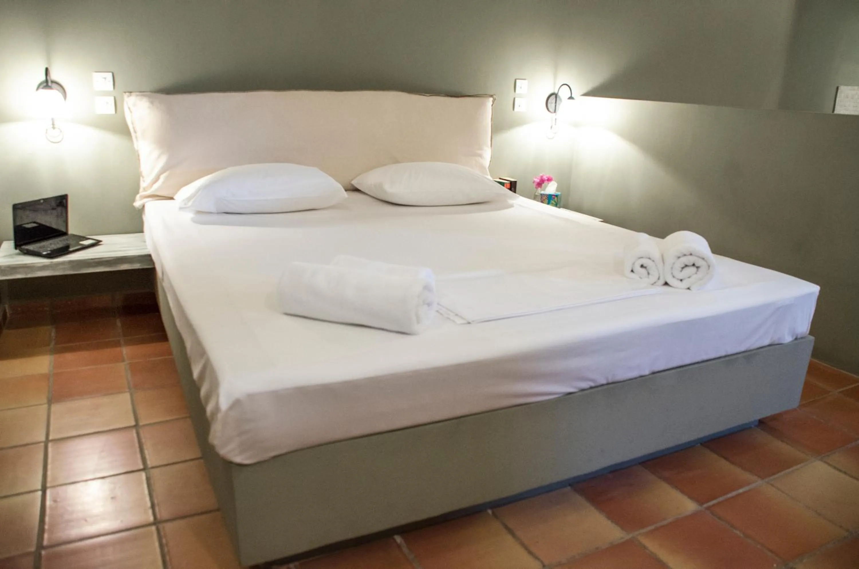 Bed in Mounda Beach Hotel