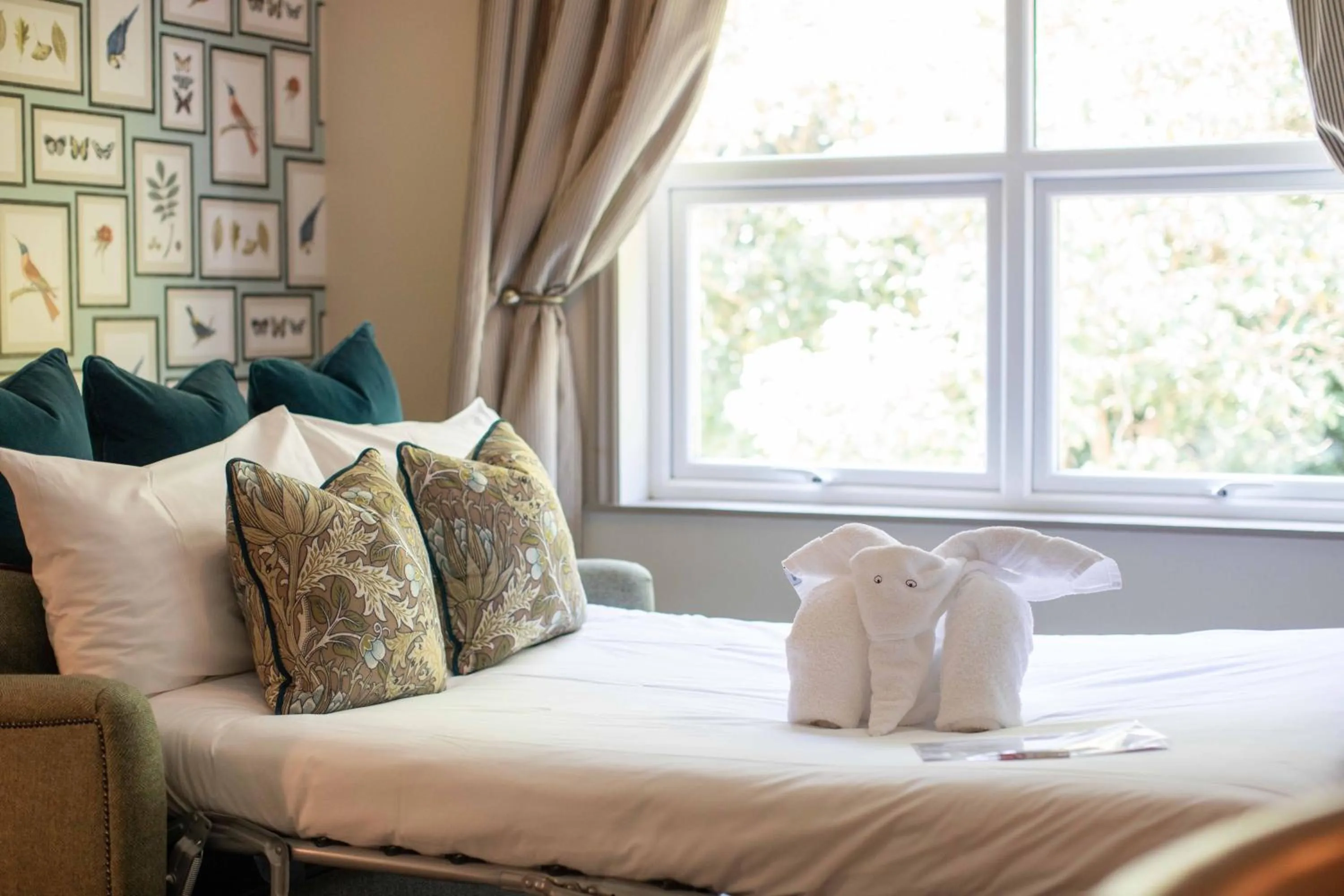 Decorative detail, Bed in Penventon Park Hotel