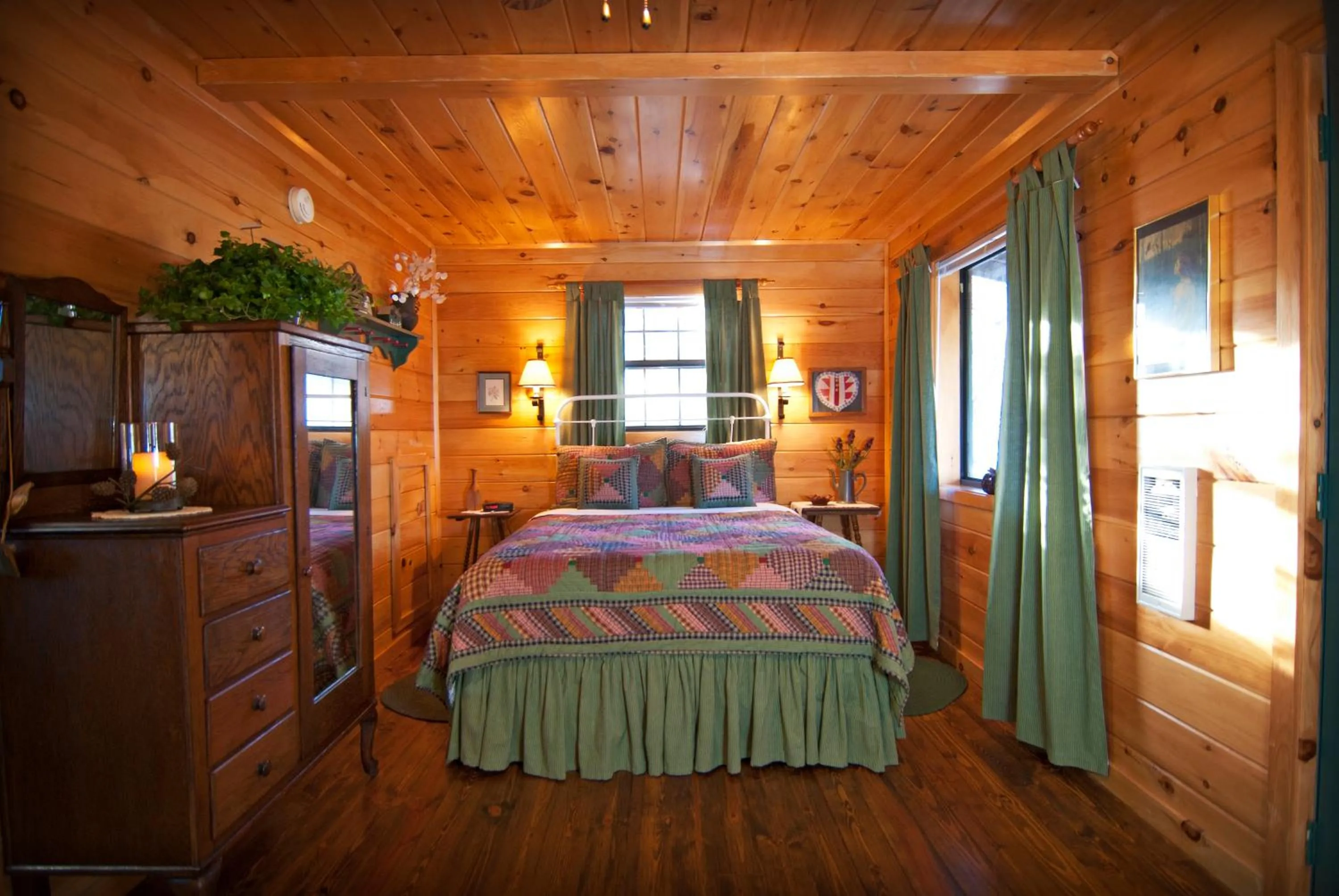 Bed in Mountain Springs Cabins