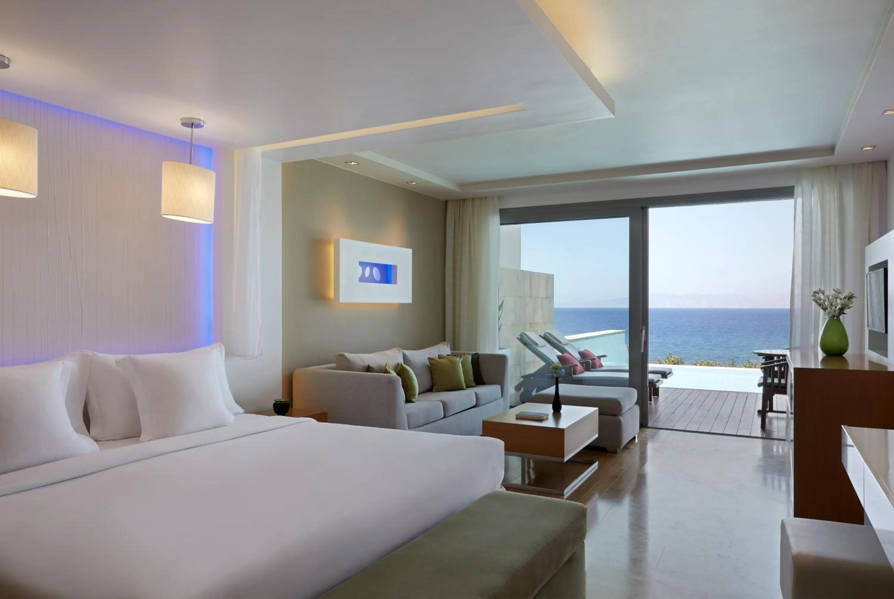 Bedroom, Sea View in Elite Suites by Rhodes Bay