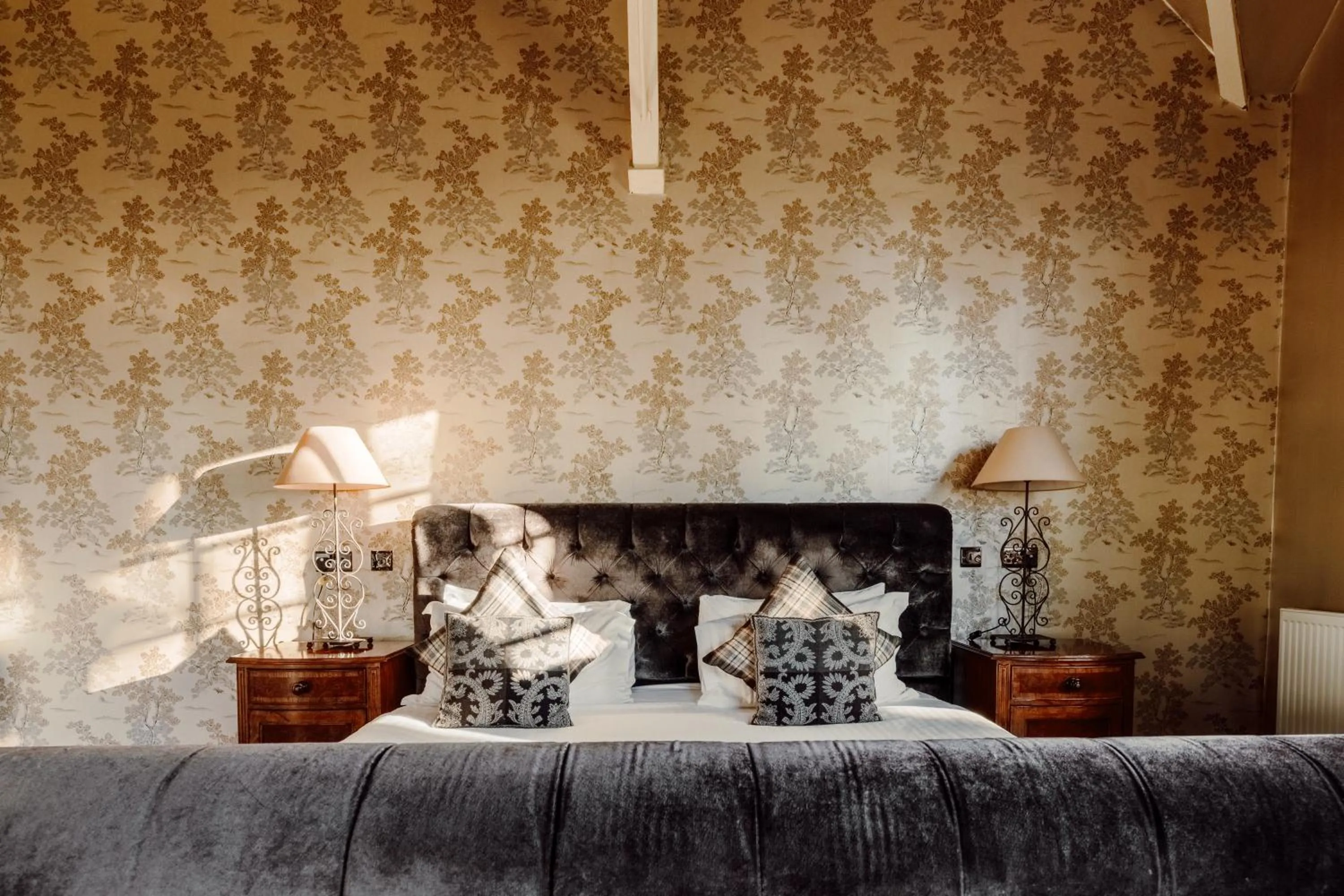 Bed in The Coed-Y-Mwstwr Hotel