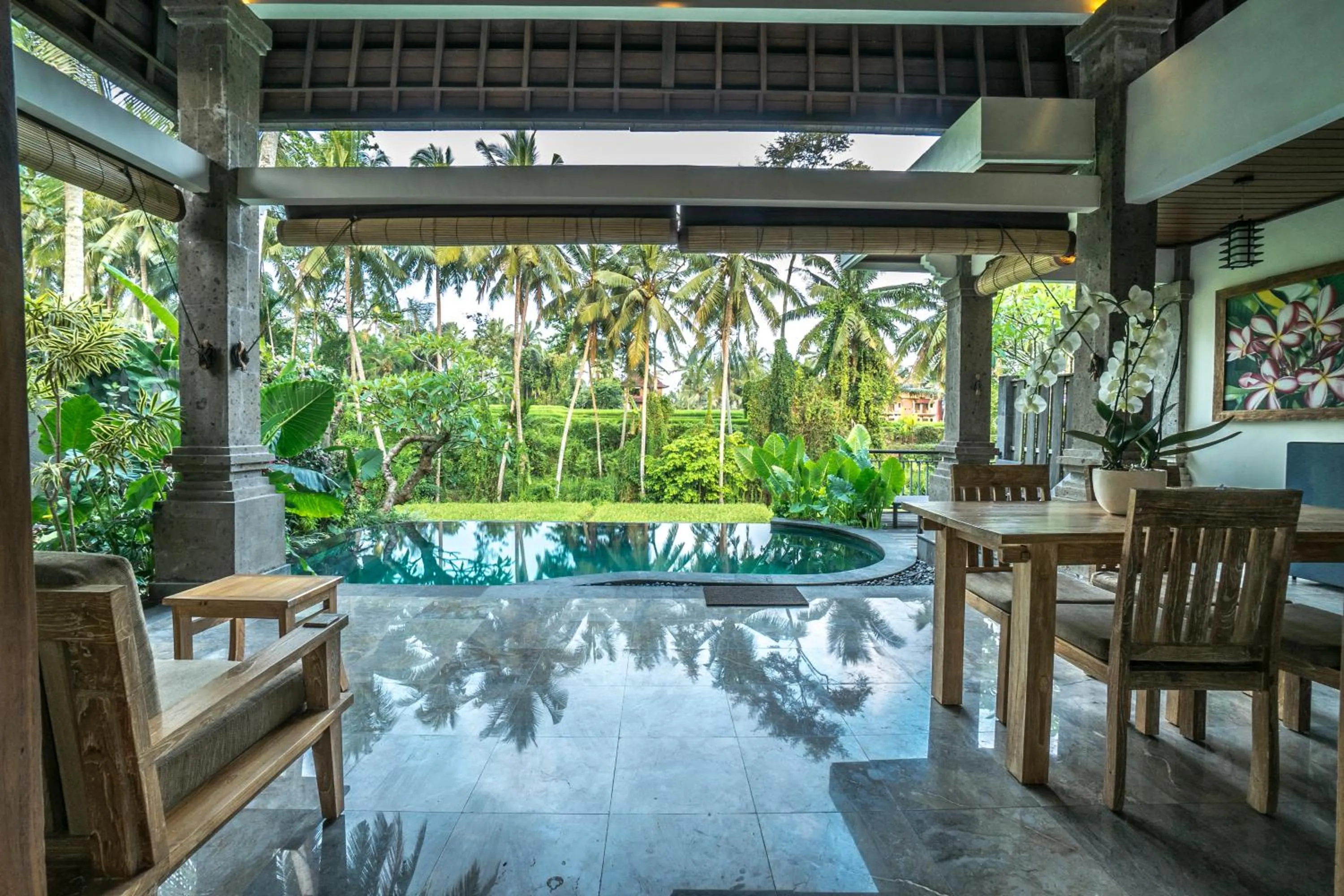 Dining area in Villa Kirani Ubud by Mahaputra