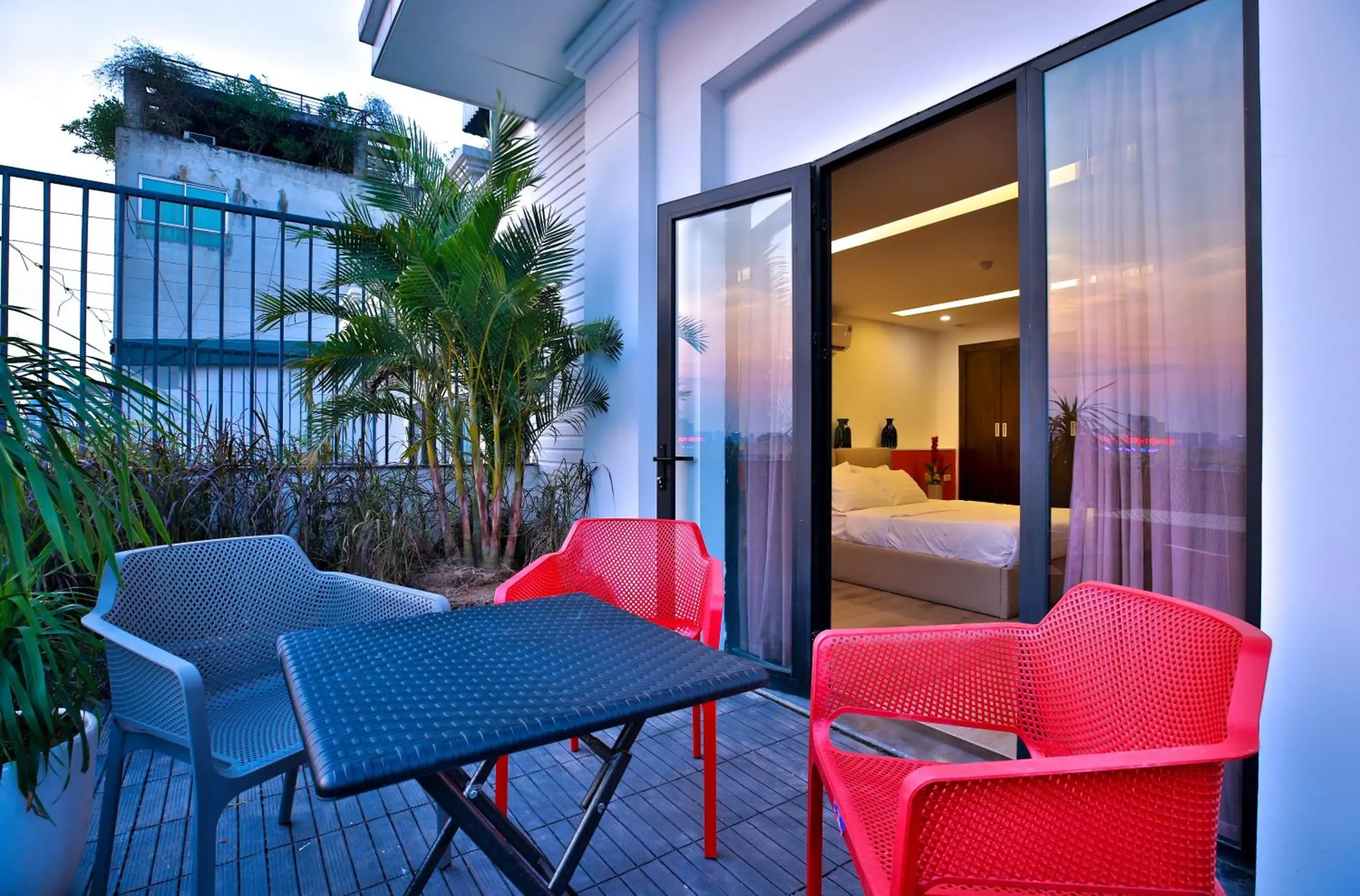 King Room with Balcony in Night Hotel King Room with Balcony in Night Hotel