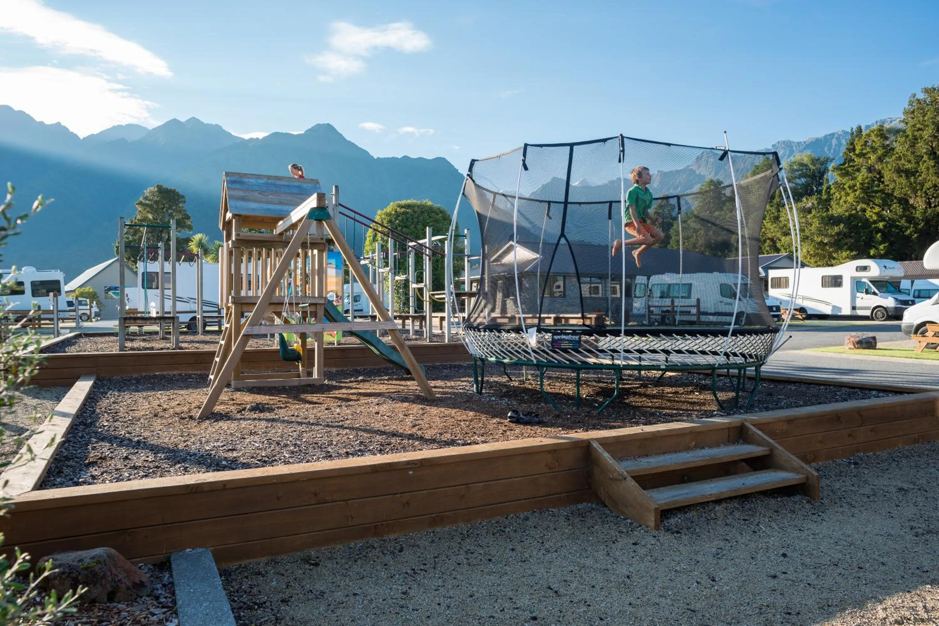 Children play ground in Fox Glacier TOP 10 Holiday Park & Motels