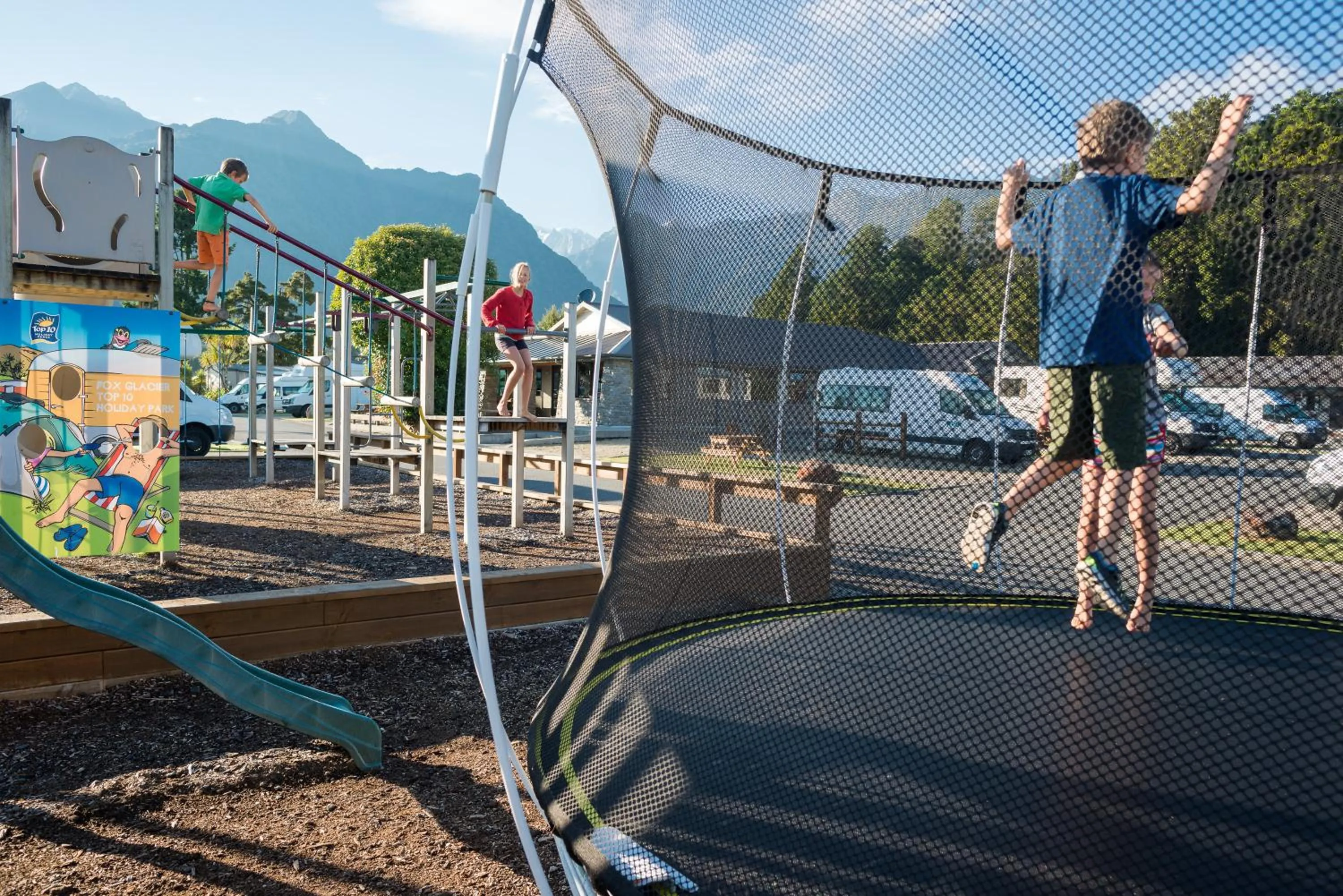 Children play ground in Fox Glacier TOP 10 Holiday Park & Motels