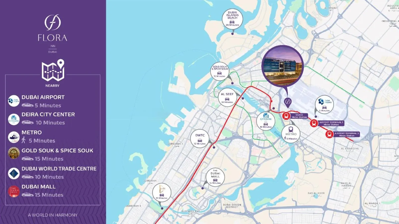 Neighbourhood in Flora Inn Hotel Dubai Airport