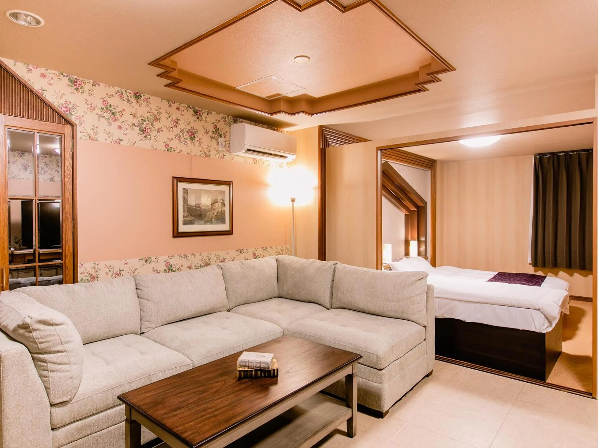 Living room, Bed in A-GATE HOTEL 旭川 -Asahikawa-