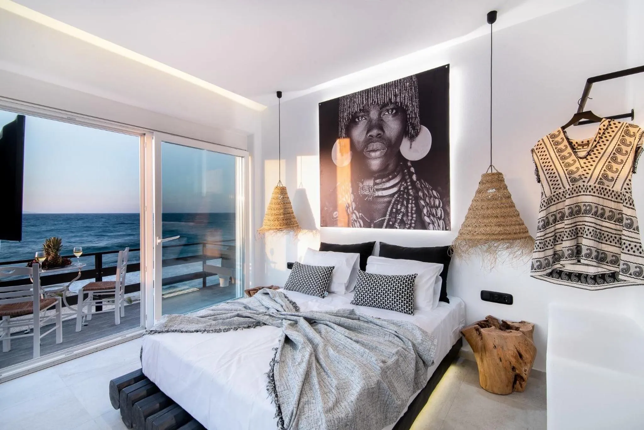 Bedroom in Portara Seaside Luxury Suites