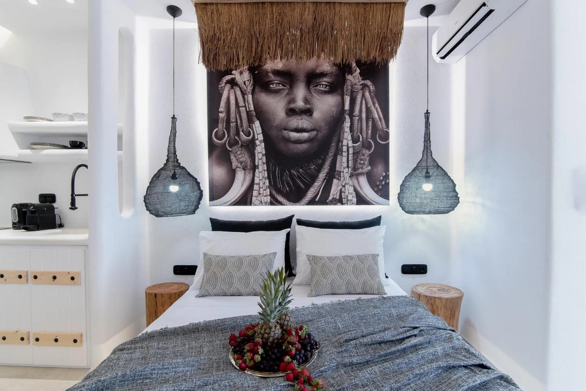 Bedroom in Portara Seaside Luxury Suites